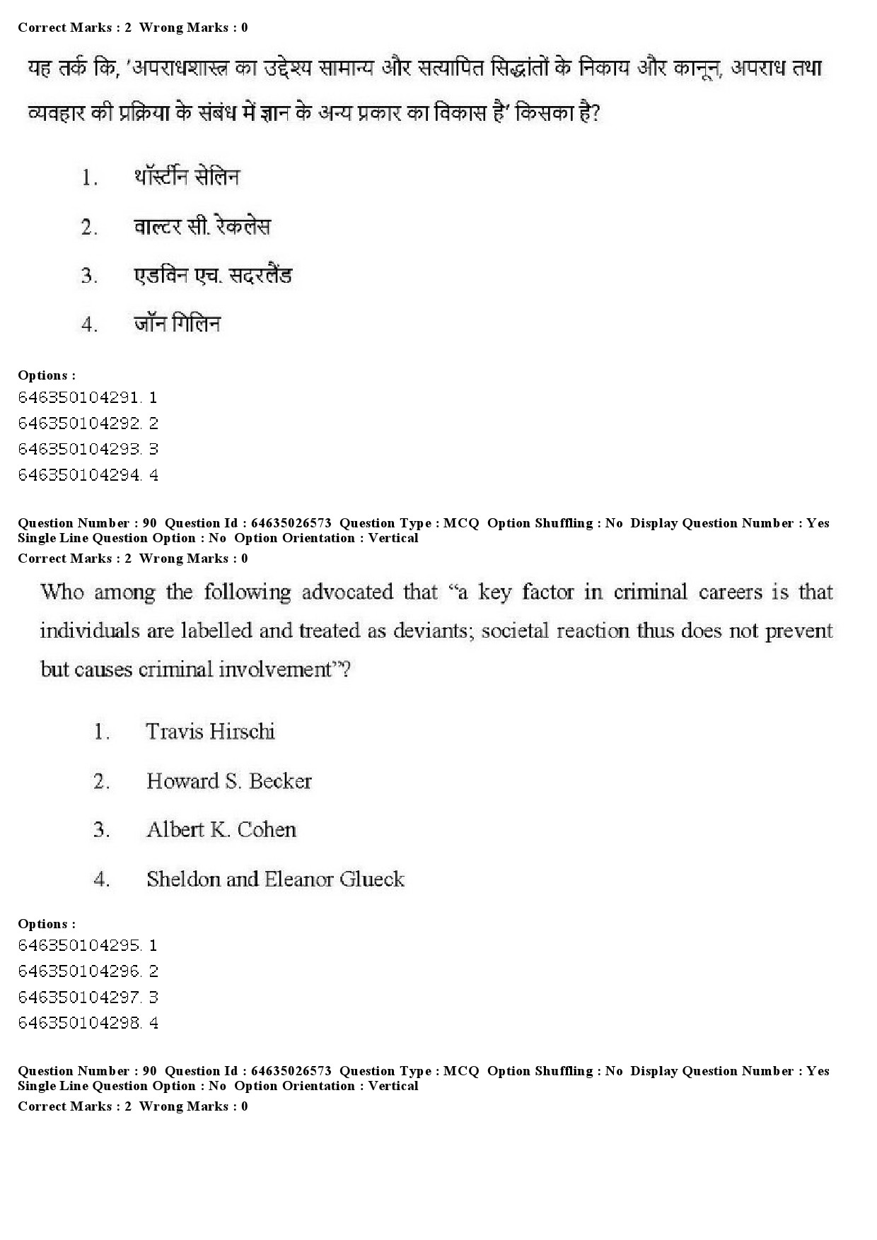 UGC NET Criminology Question Paper June 2019 86