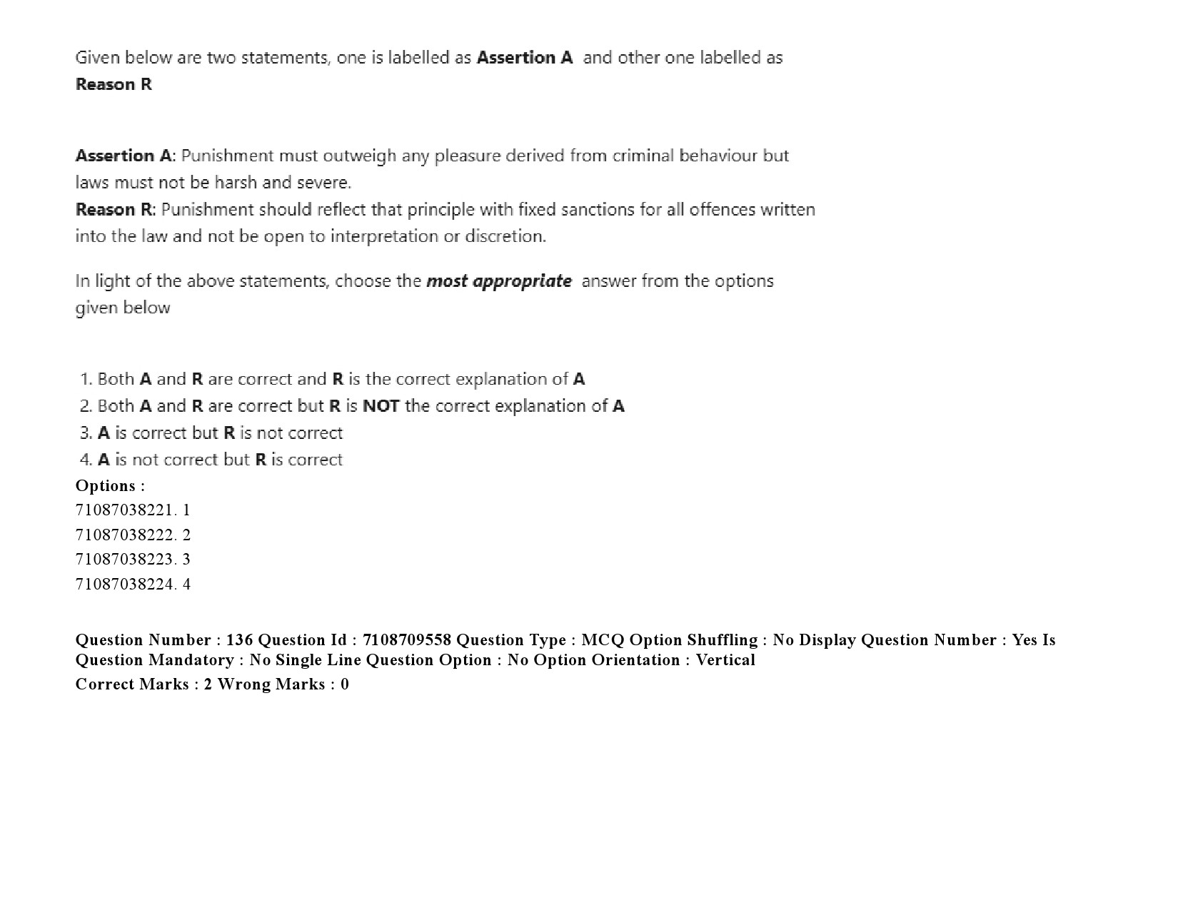 UGC NET Criminology Question Paper September 2020 206