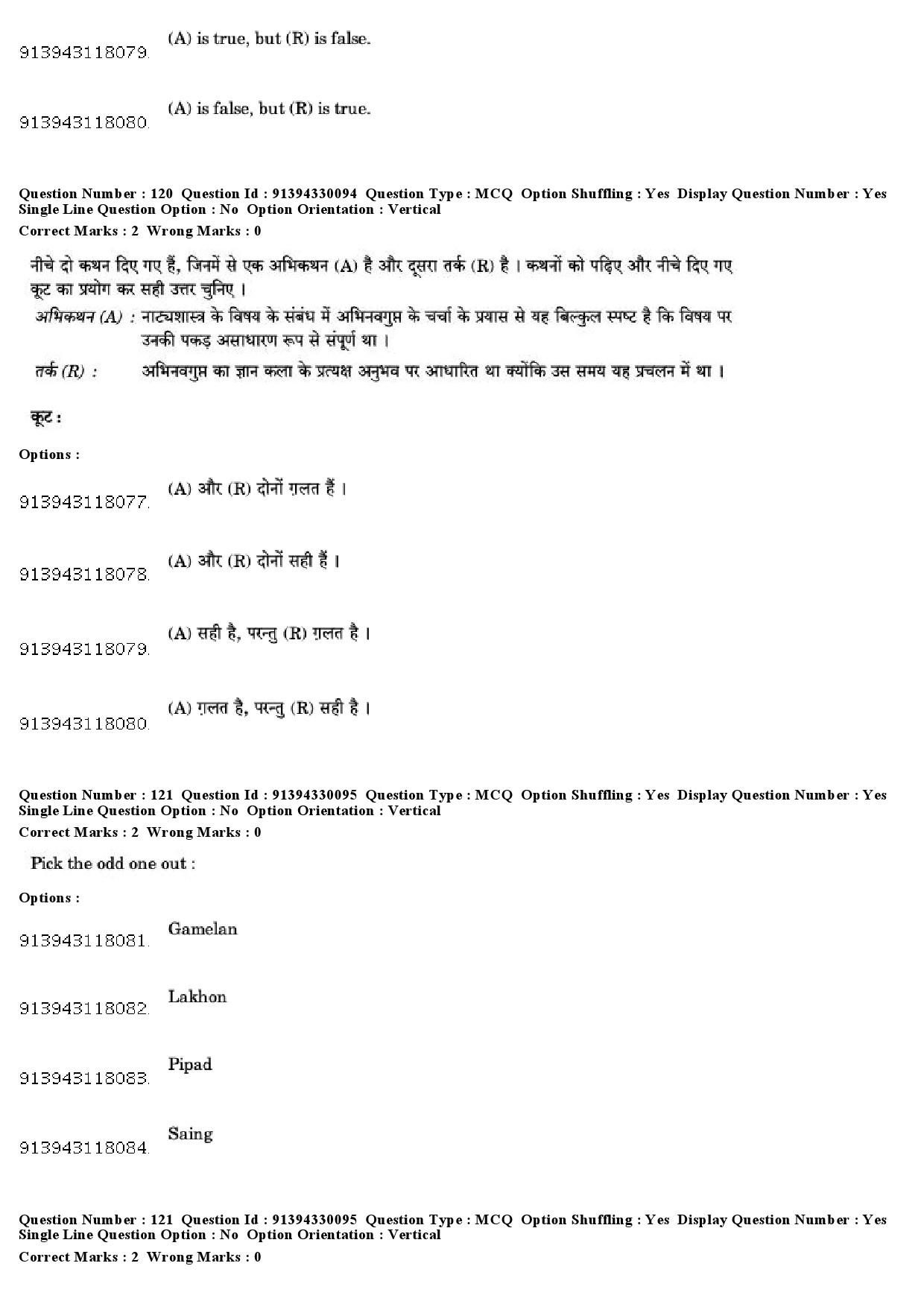 UGC NET Dance Question Paper December 2018 105