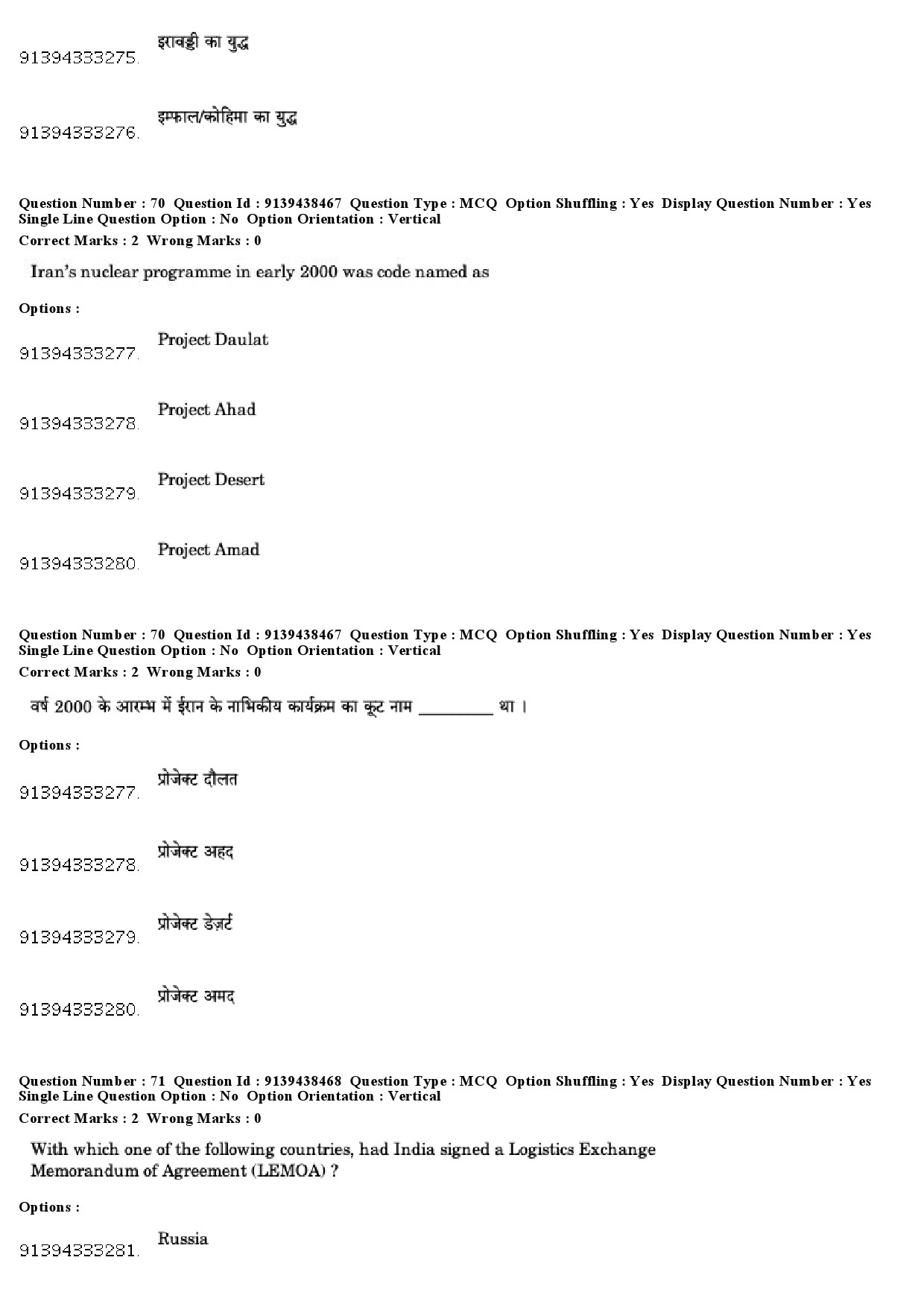 UGC NET Defence and Strategic Studies Question Paper December 2018 62