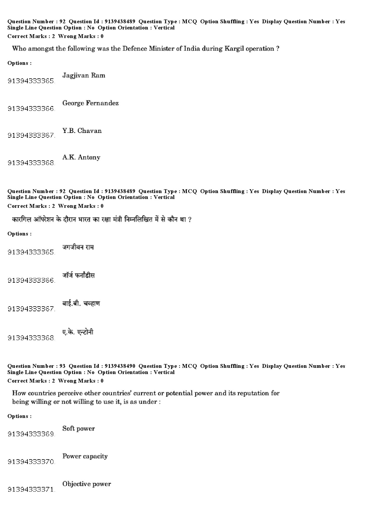 UGC NET Defence and Strategic Studies Question Paper December 2018 78