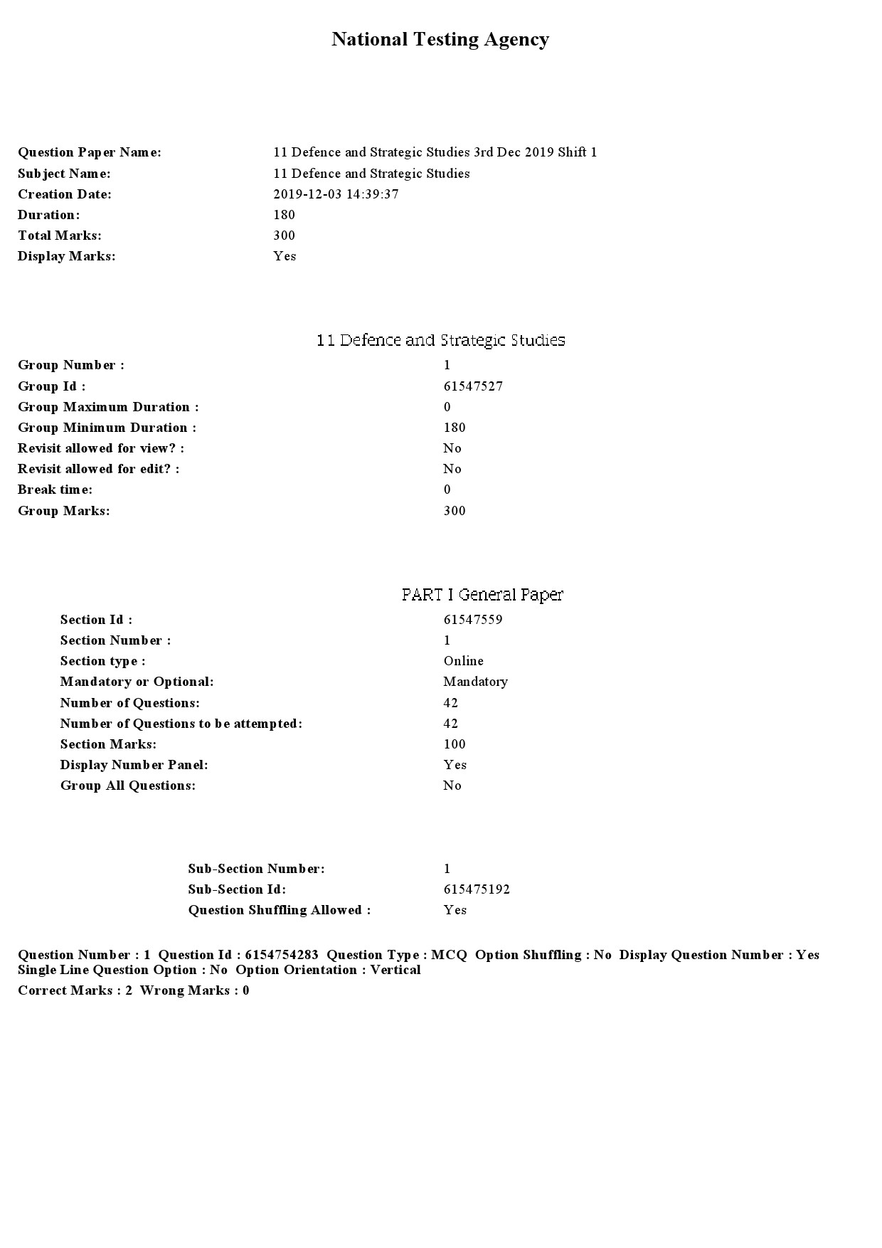 UGC NET Defence and Strategic Studies Question Paper December 2019 1