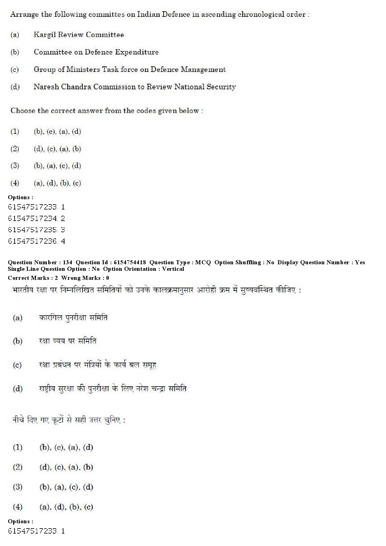 UGC NET Defence and Strategic Studies Question Paper December 2019 131