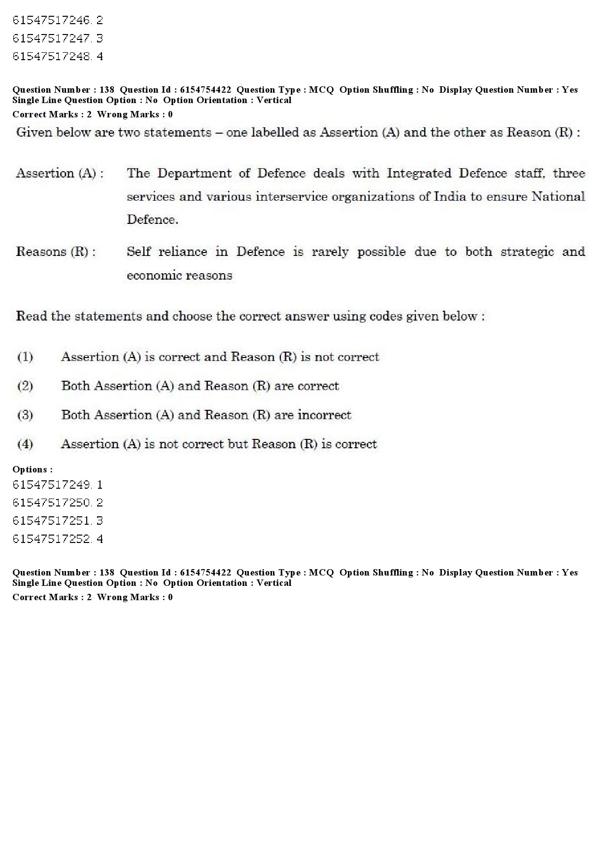 UGC NET Defence and Strategic Studies Question Paper December 2019 136