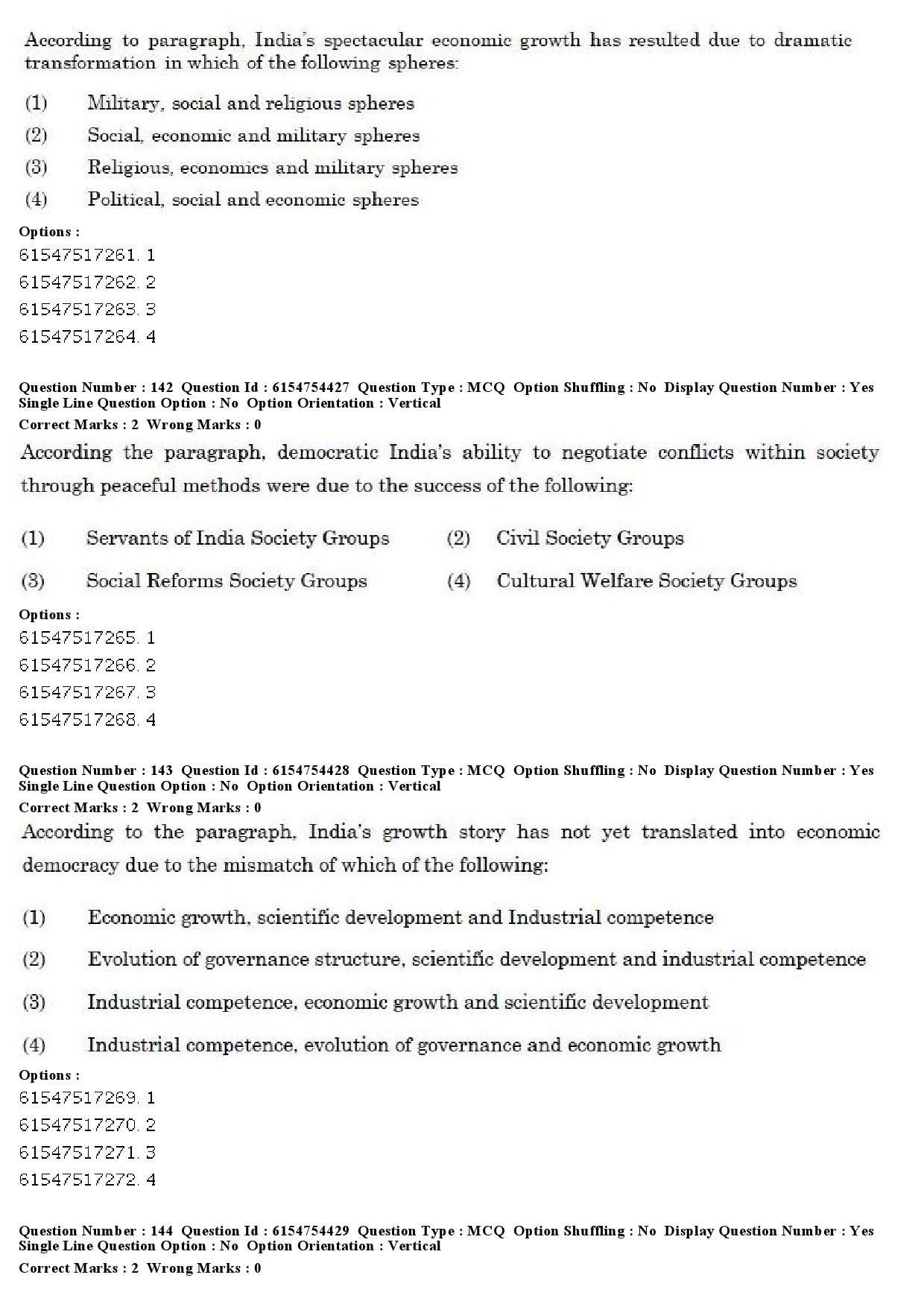 UGC NET Defence and Strategic Studies Question Paper December 2019 142