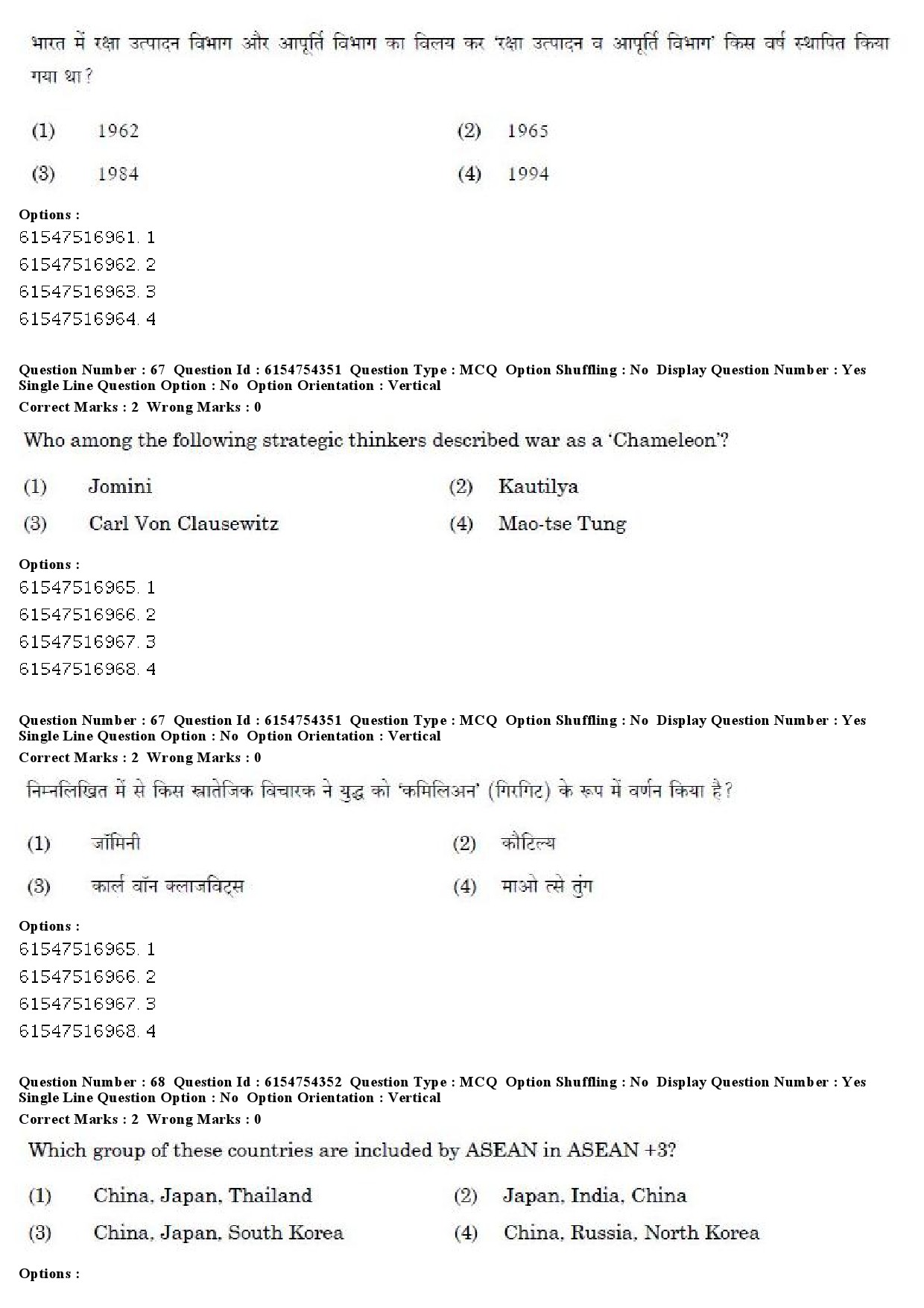 UGC NET Defence and Strategic Studies Question Paper December 2019 55