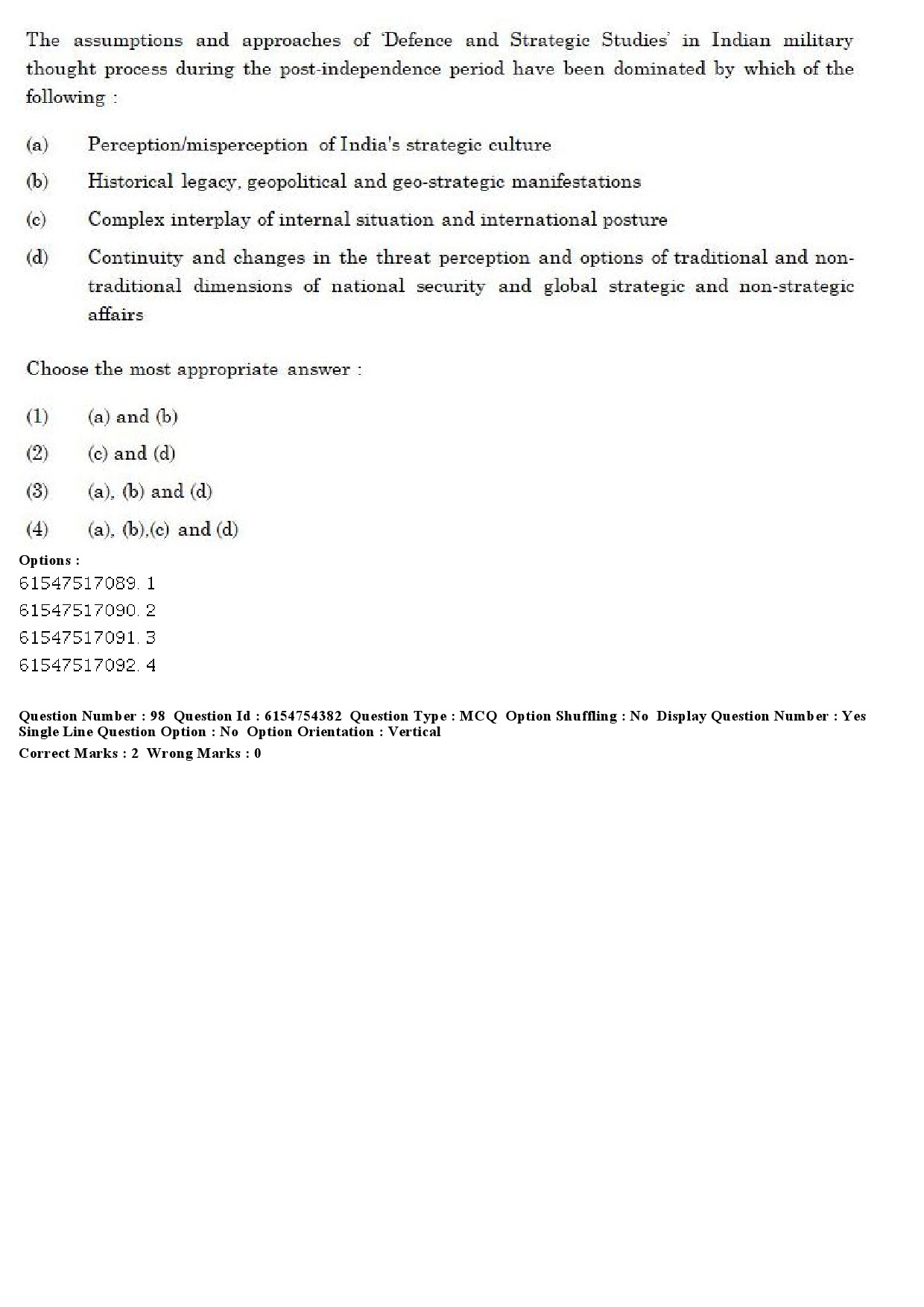 UGC NET Defence and Strategic Studies Question Paper December 2019 81