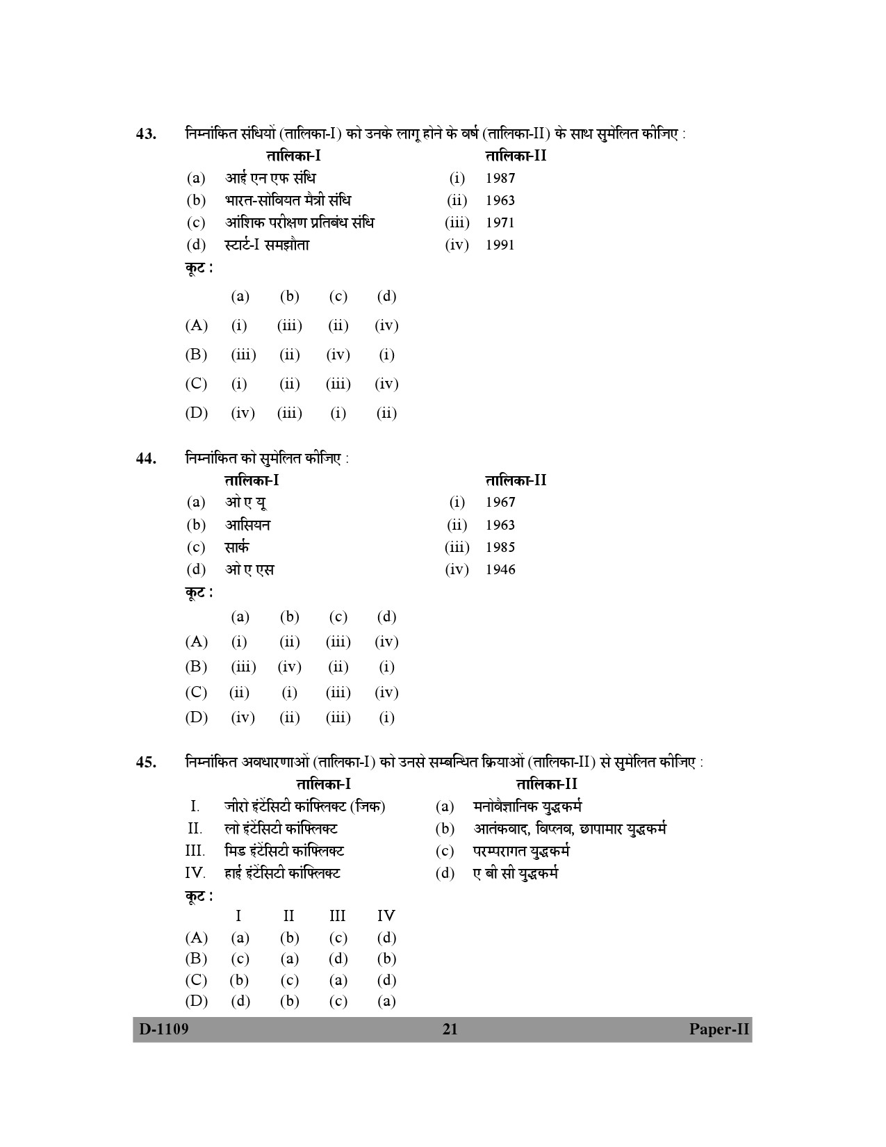 UGC NET Defence and Strategic Studies Question Paper II December 2009 21