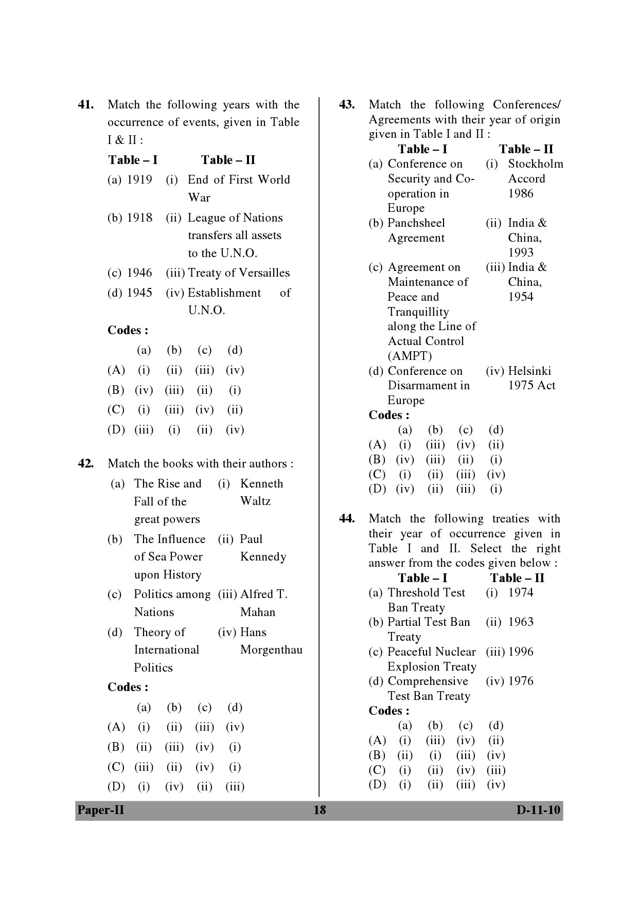 UGC NET Defence and Strategic Studies Question Paper II December 2010 18