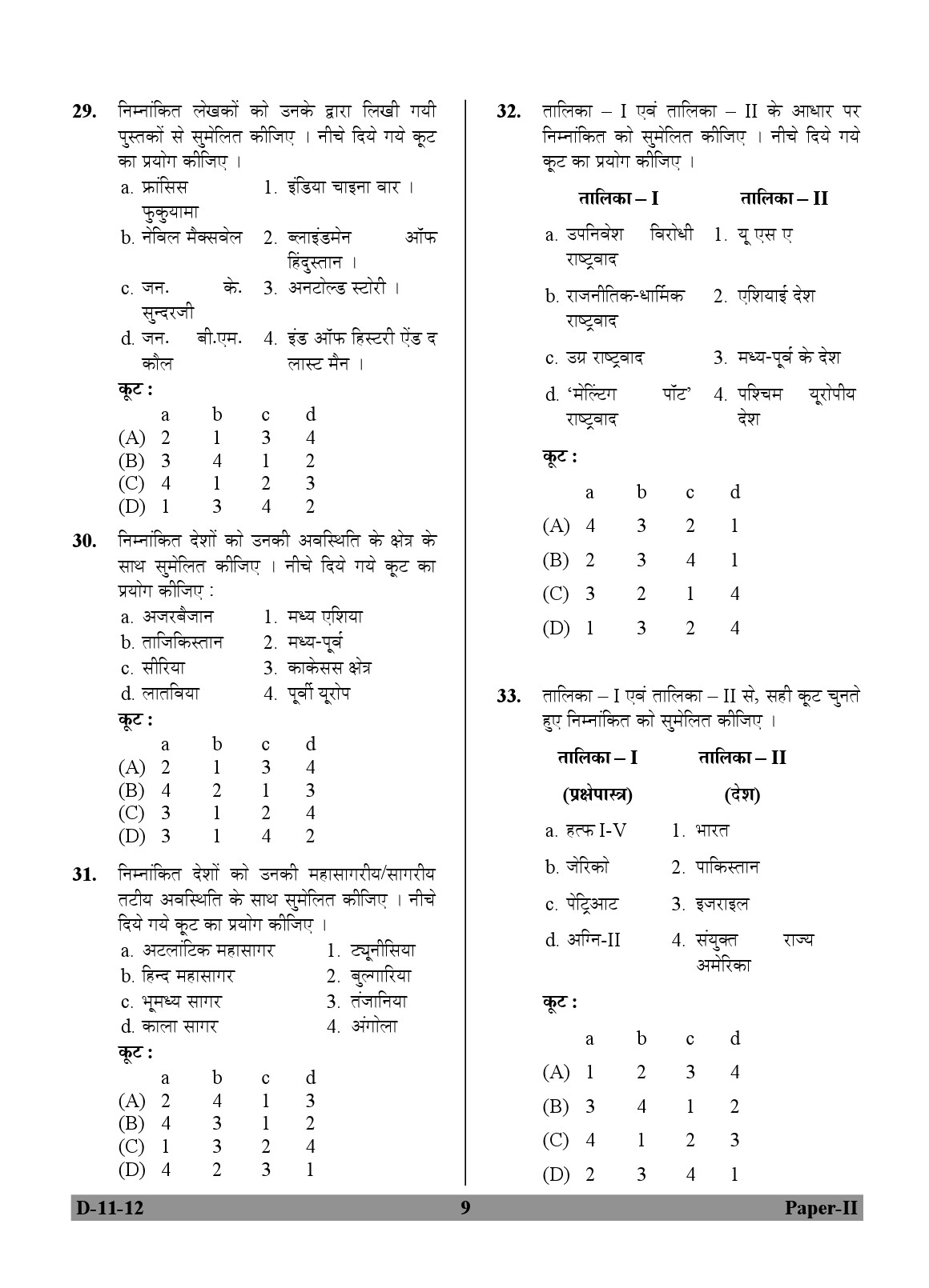 UGC NET Defence and Strategic Studies Question Paper II December 2012 9