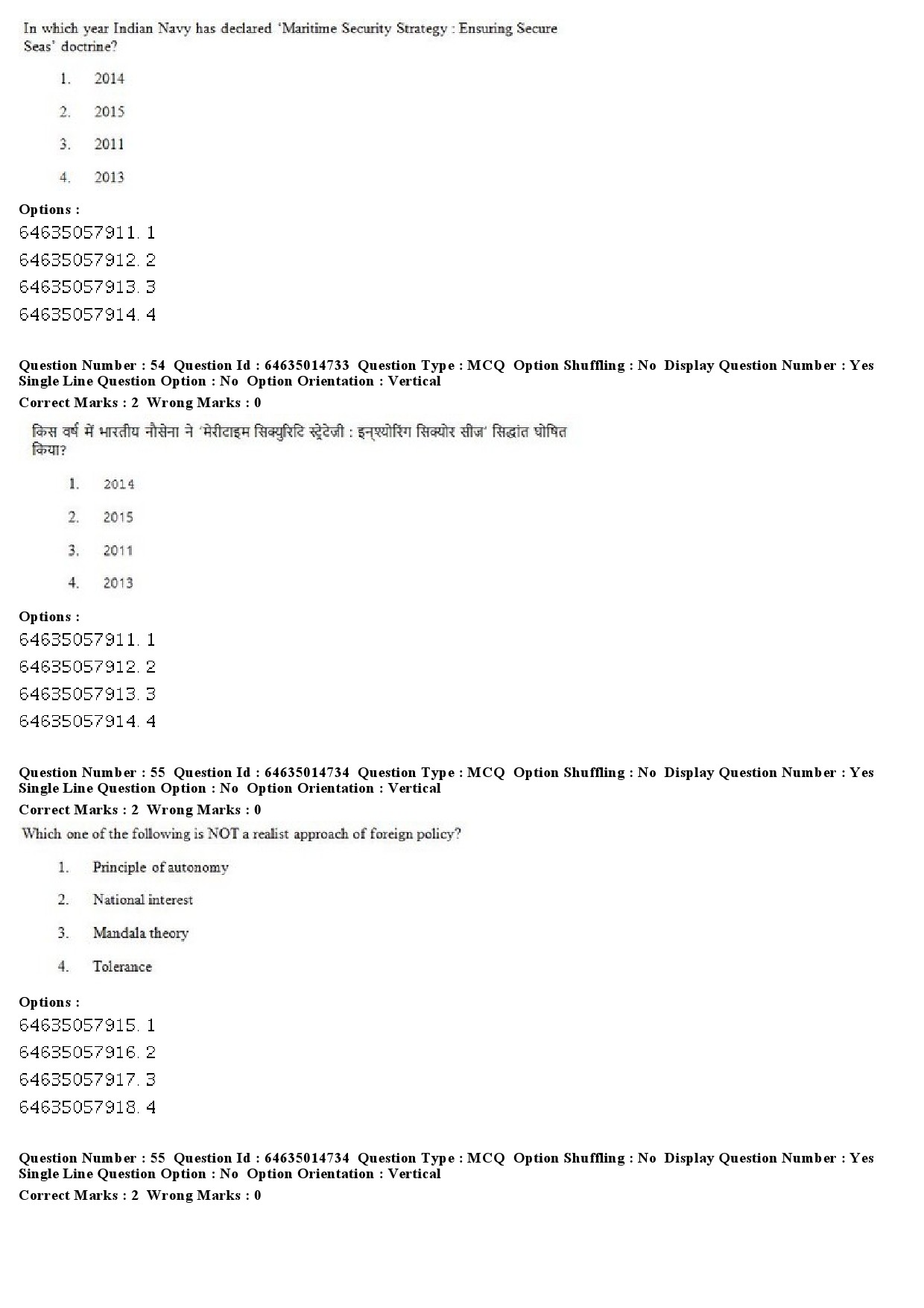 UGC NET Defence and Strategic Studies Question Paper June 2019 51