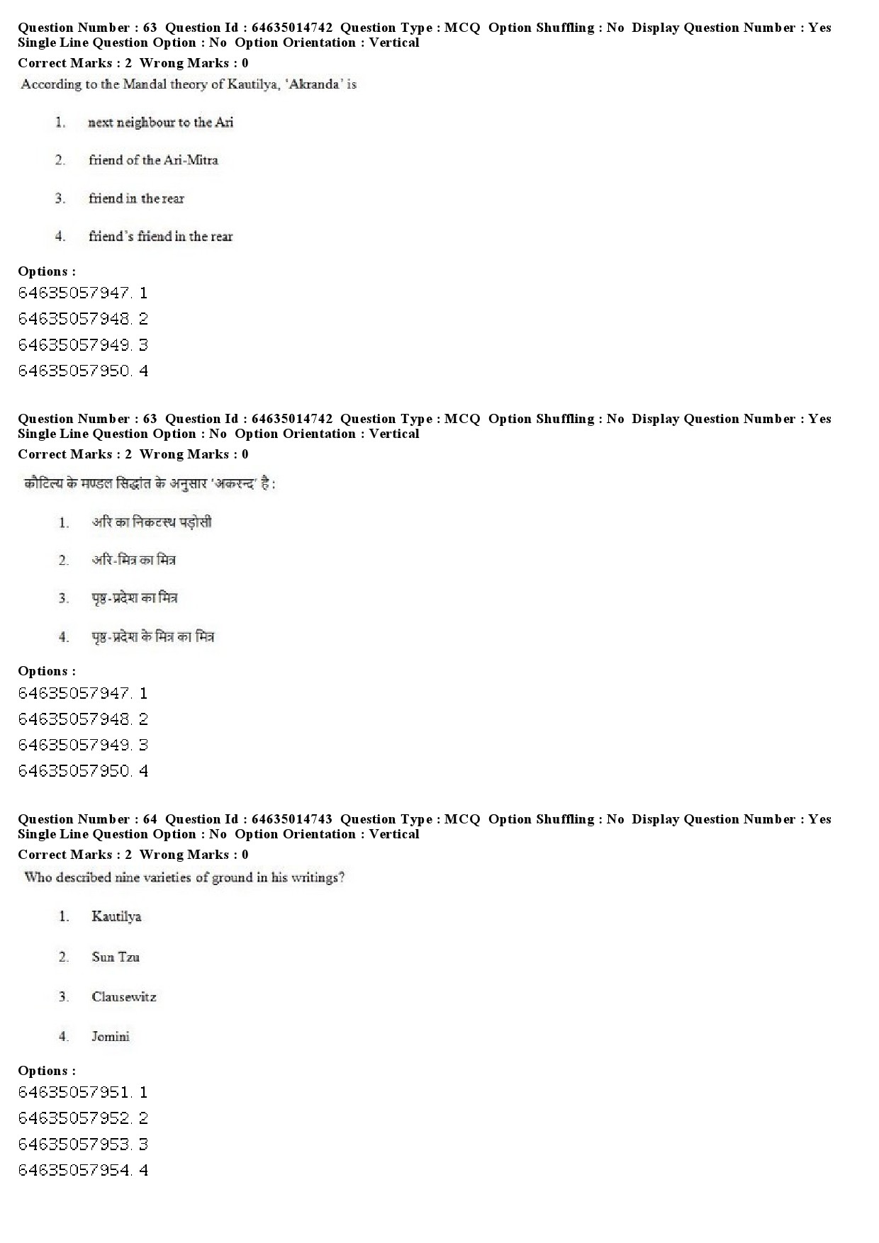 UGC NET Defence and Strategic Studies Question Paper June 2019 57