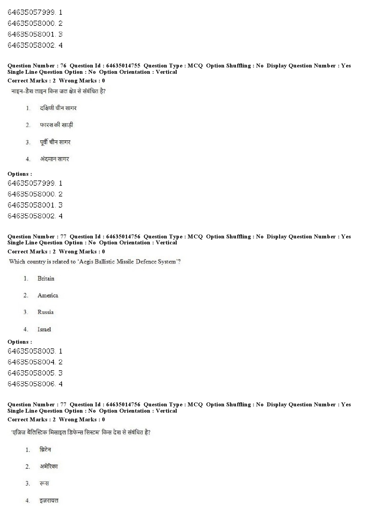 UGC NET Defence and Strategic Studies Question Paper June 2019 66