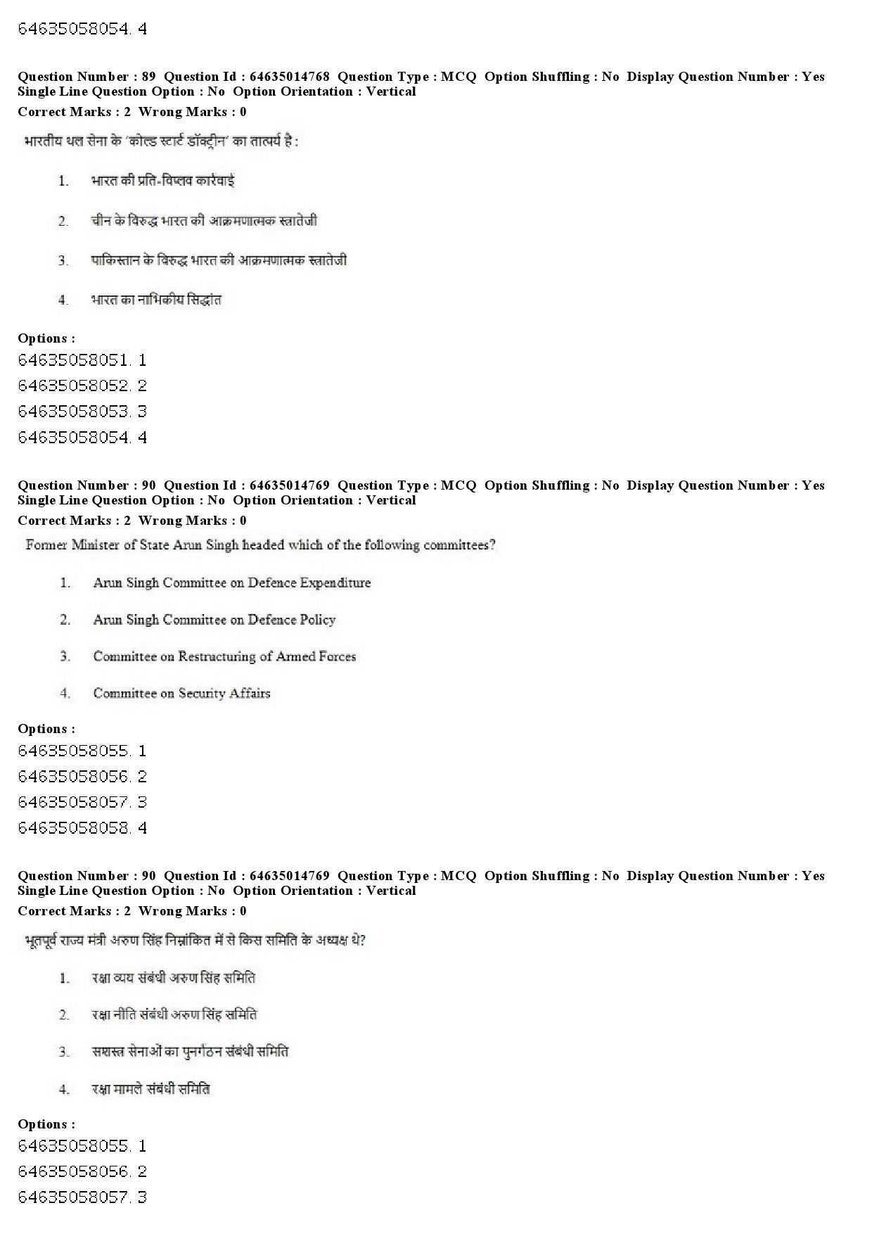 UGC NET Defence and Strategic Studies Question Paper June 2019 75