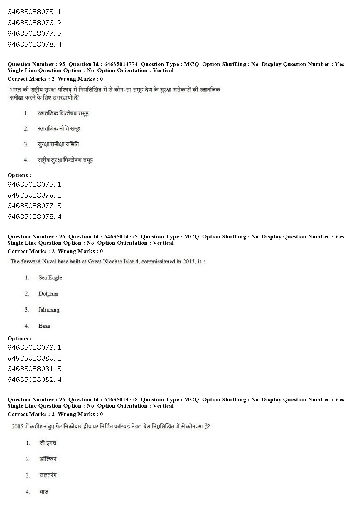 UGC NET Defence and Strategic Studies Question Paper June 2019 79