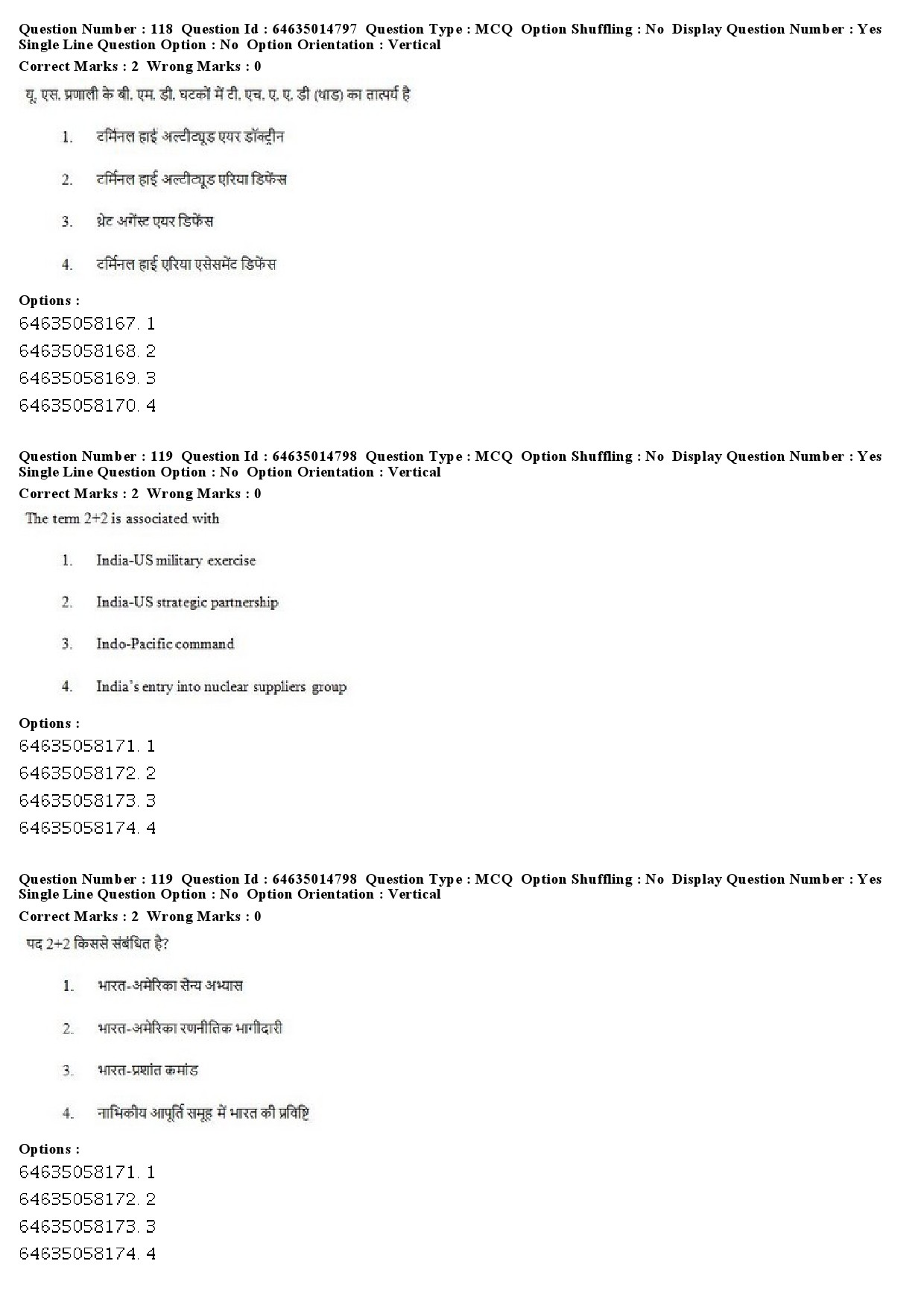 UGC NET Defence and Strategic Studies Question Paper June 2019 95