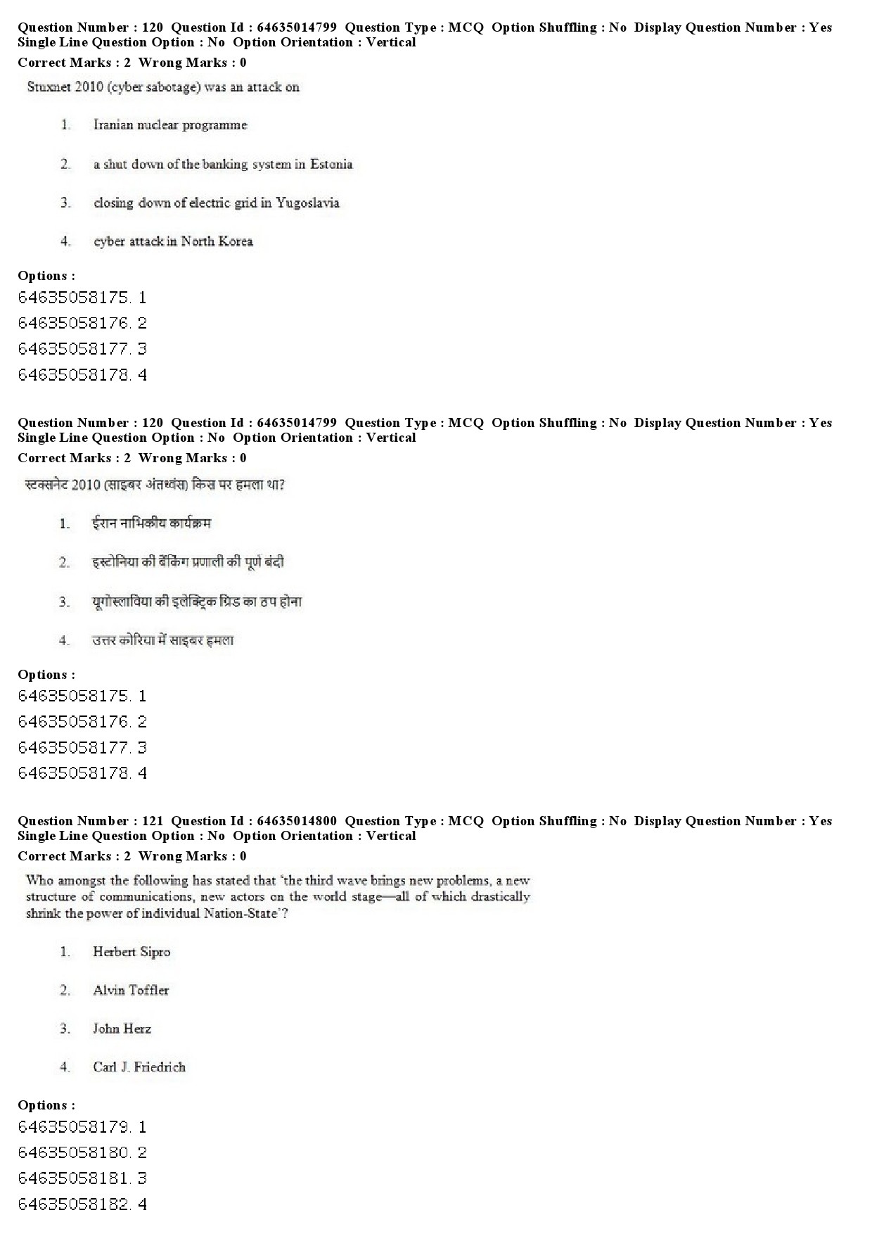 UGC NET Defence and Strategic Studies Question Paper June 2019 96