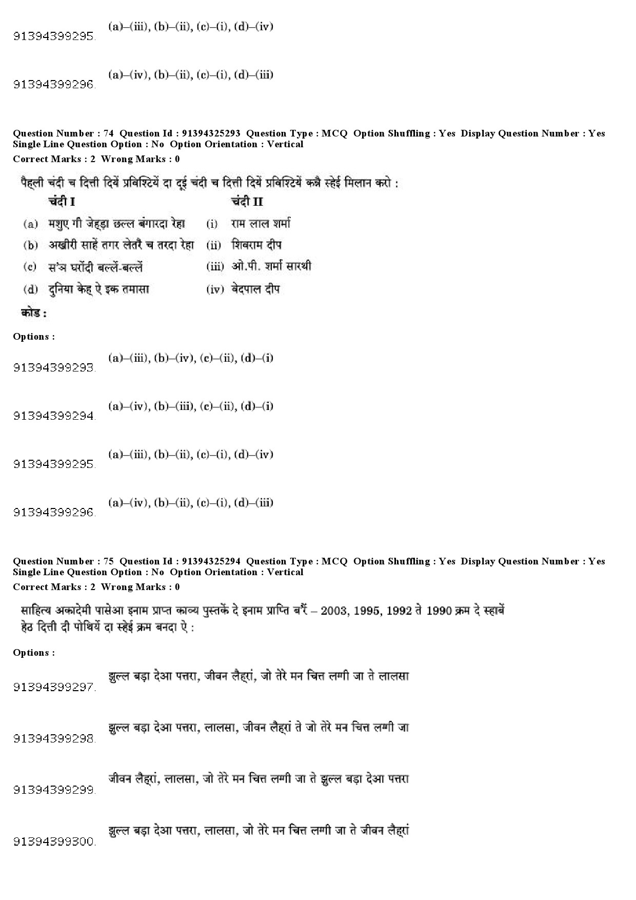 UGC NET Dogri Question Paper December 2018 70