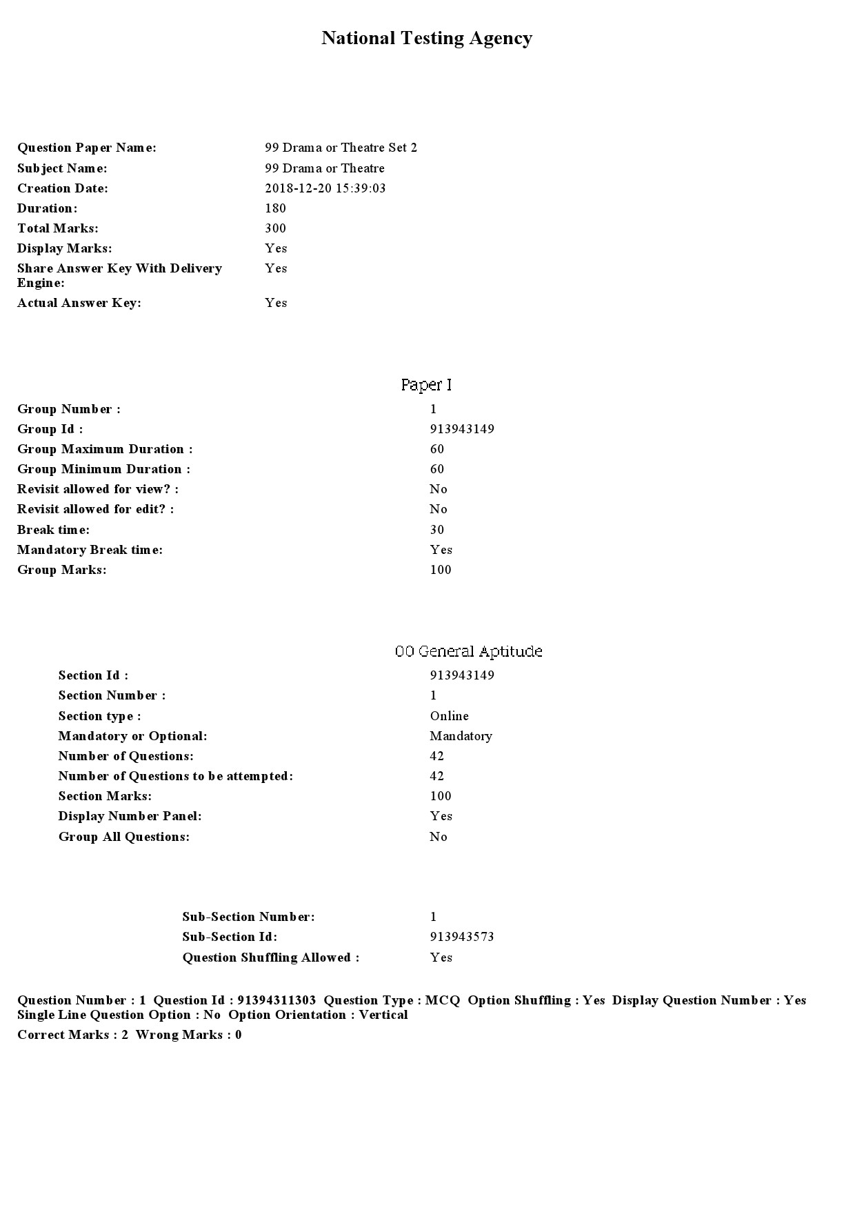 UGC NET Drama Theatre Question Paper December 2018 1