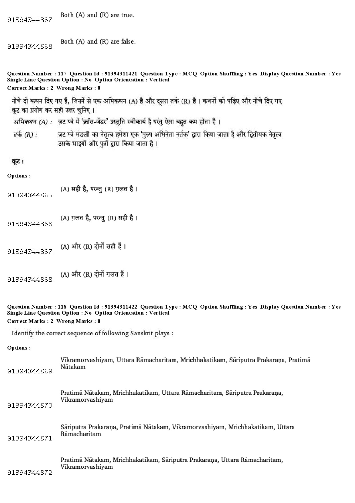 UGC NET Drama Theatre Question Paper December 2018 100