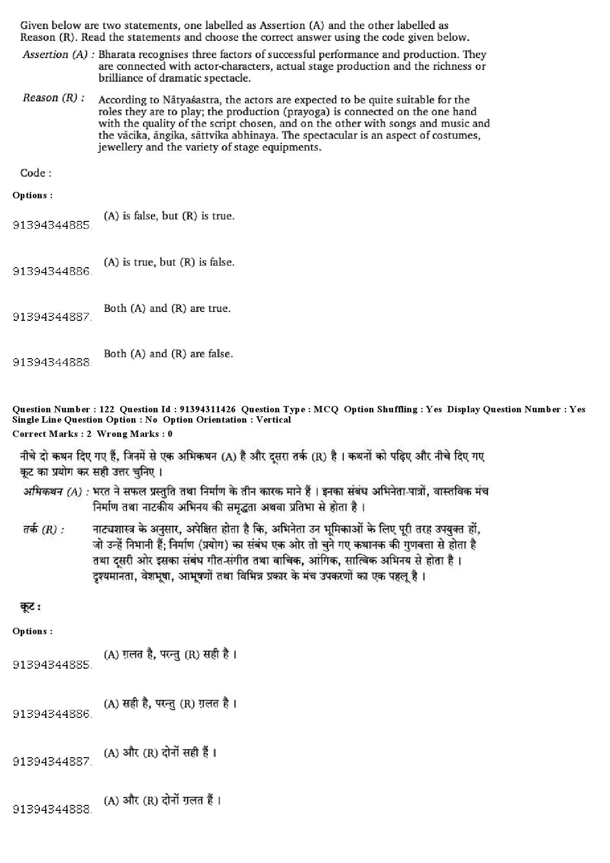 UGC NET Drama Theatre Question Paper December 2018 104