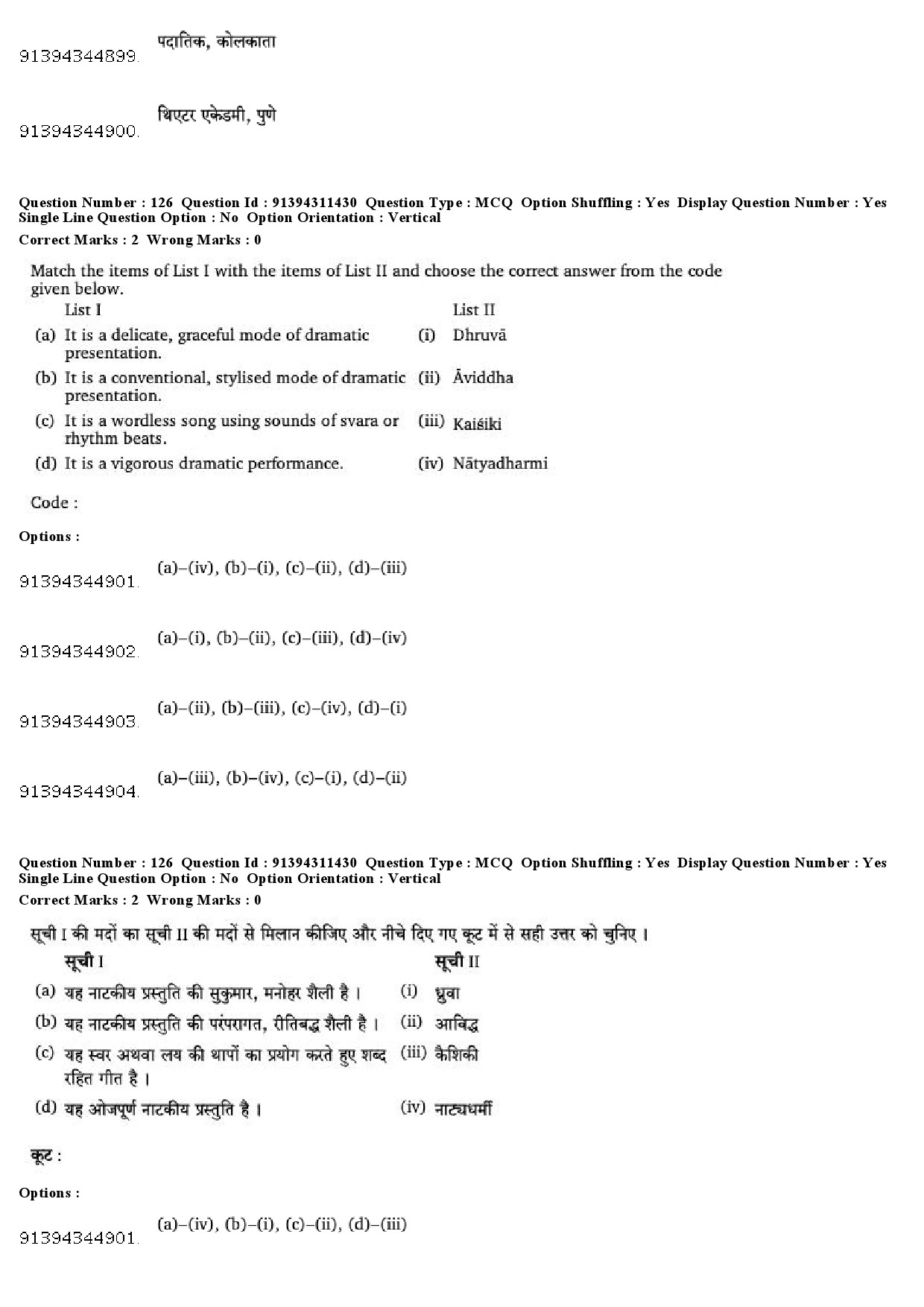 UGC NET Drama Theatre Question Paper December 2018 107