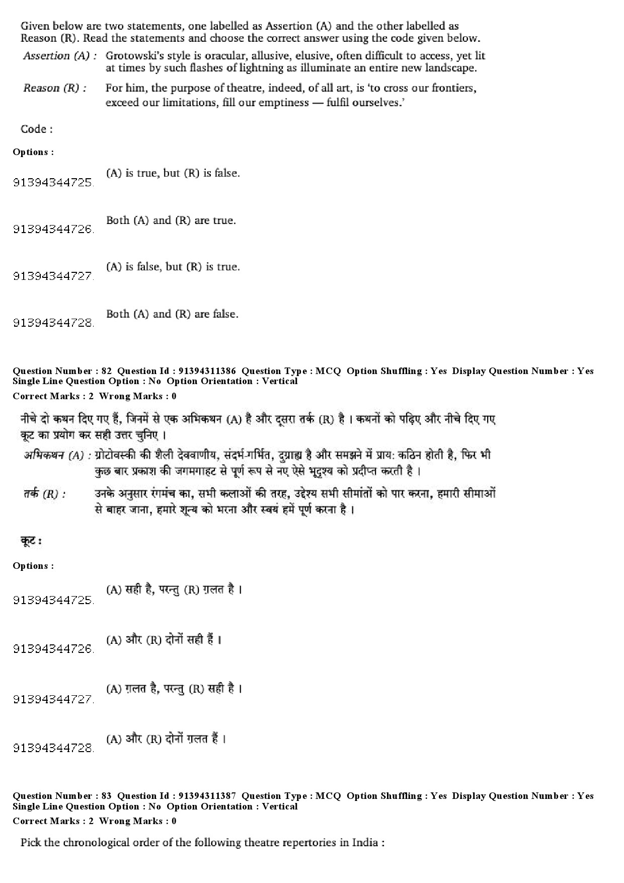 UGC NET Drama Theatre Question Paper December 2018 71