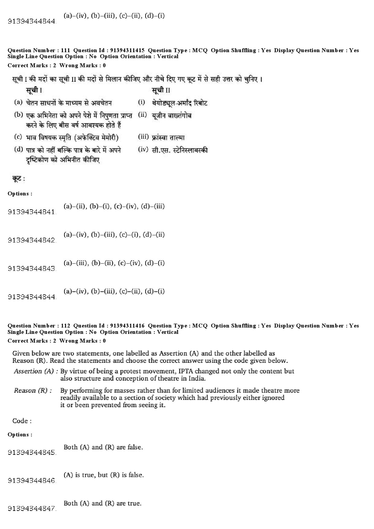 UGC NET Drama Theatre Question Paper December 2018 95