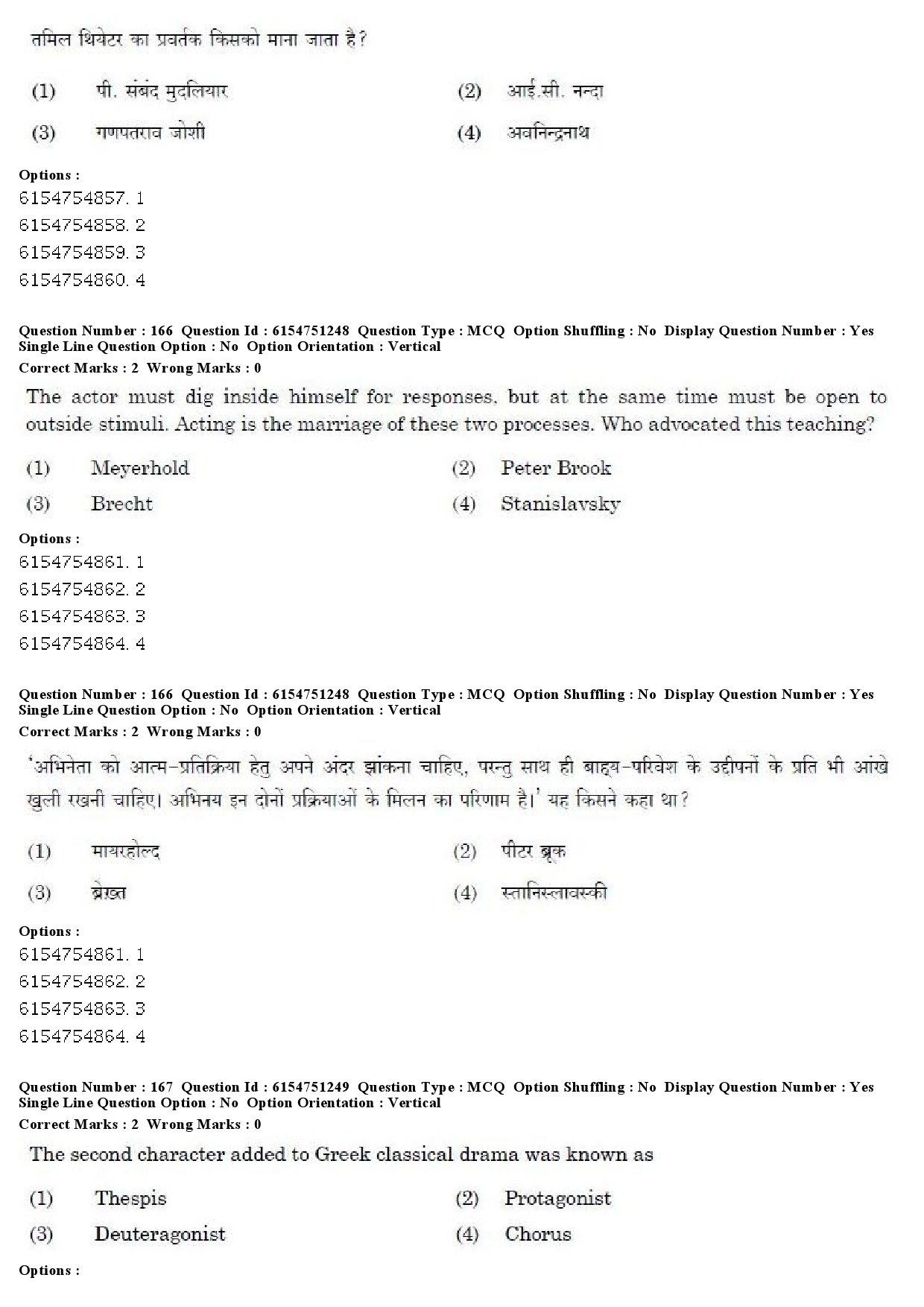 UGC NET Drama Theatre Question Paper December 2019 134