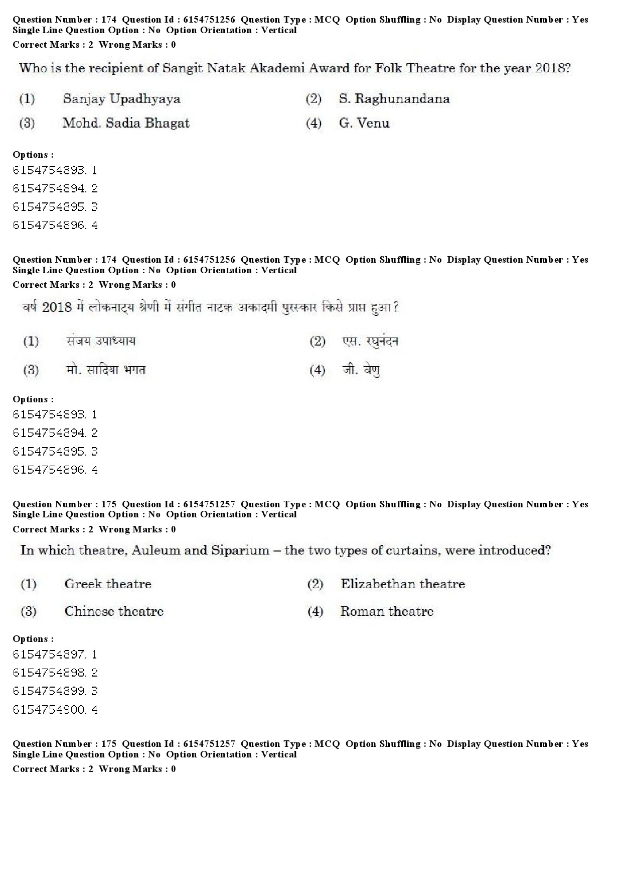 UGC NET Drama Theatre Question Paper December 2019 139