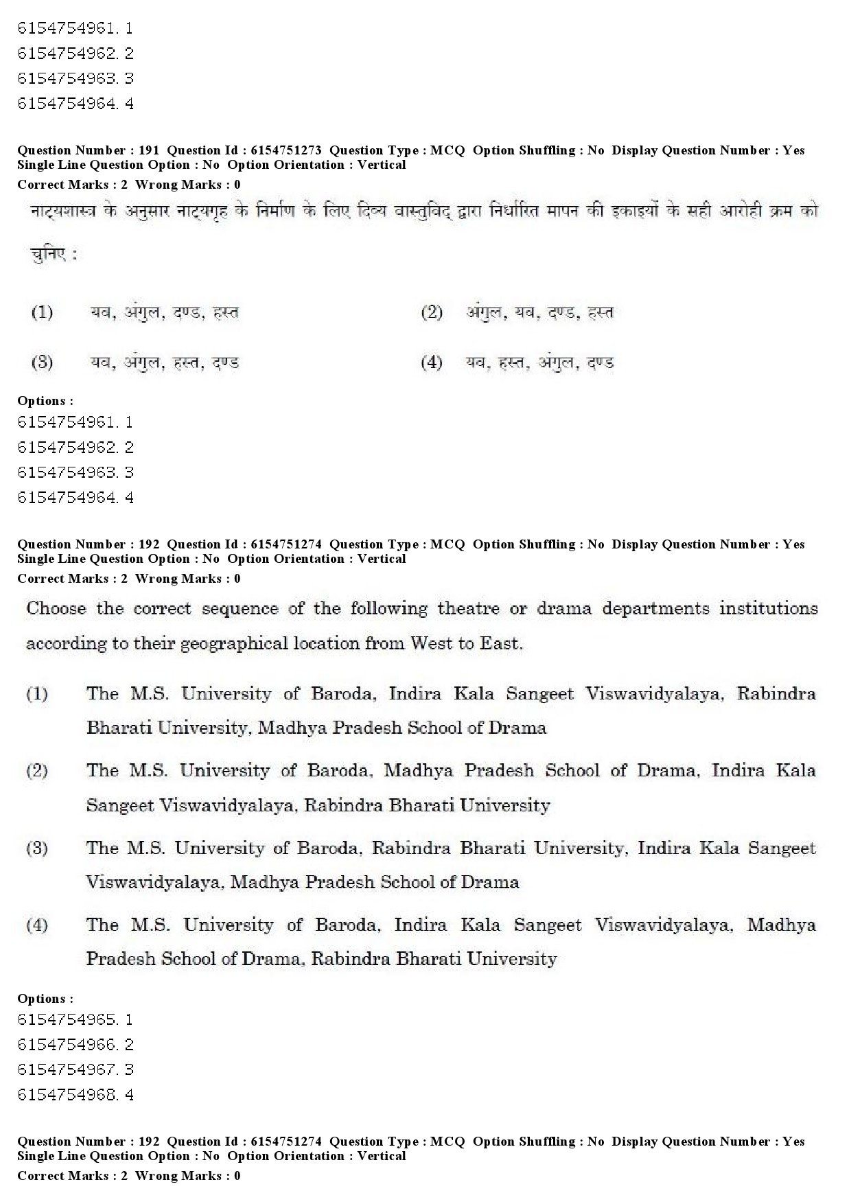 UGC NET Drama Theatre Question Paper December 2019 154