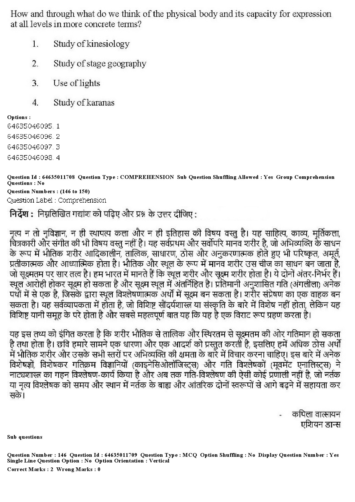 UGC NET Drama Theatre Question Paper June 2019 135