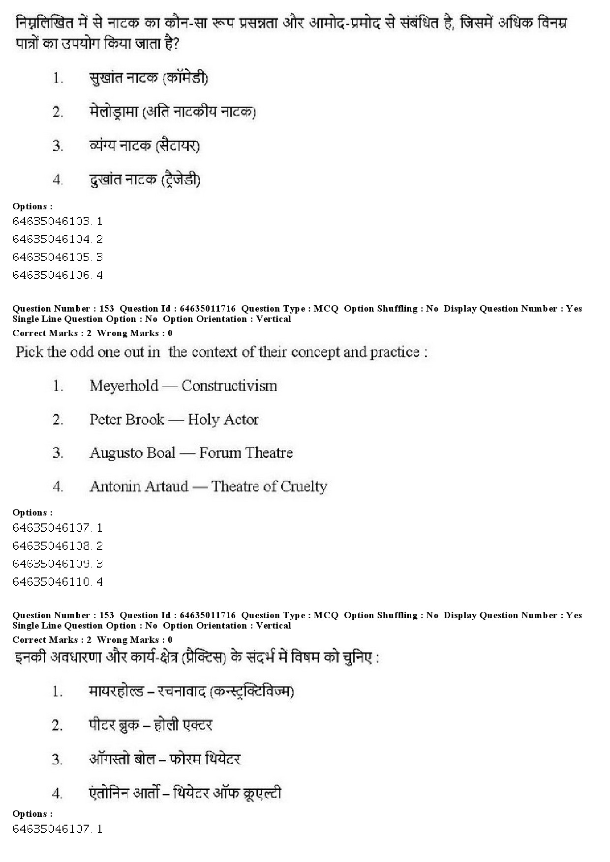 UGC NET Drama Theatre Question Paper June 2019 140