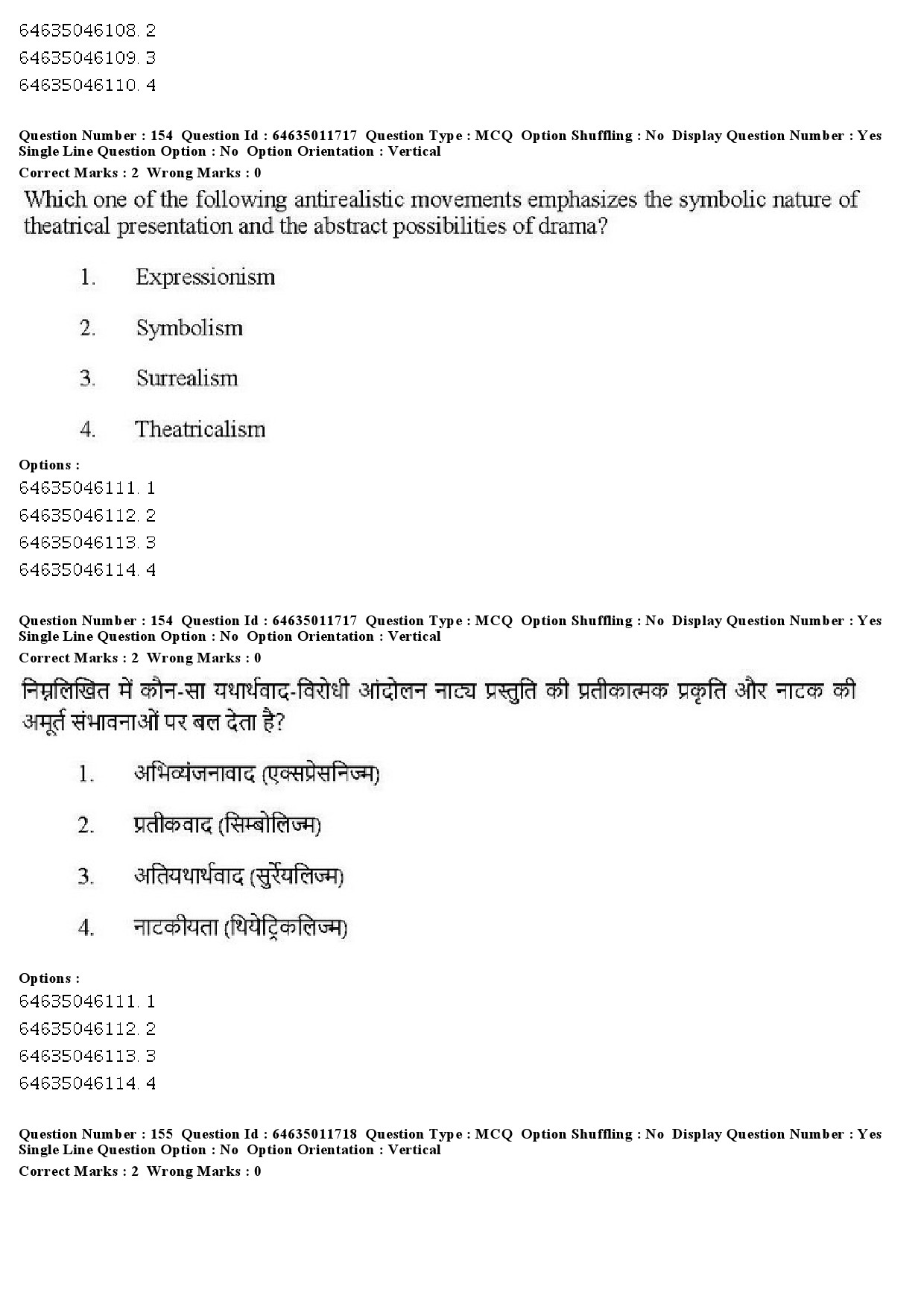 UGC NET Drama Theatre Question Paper June 2019 141