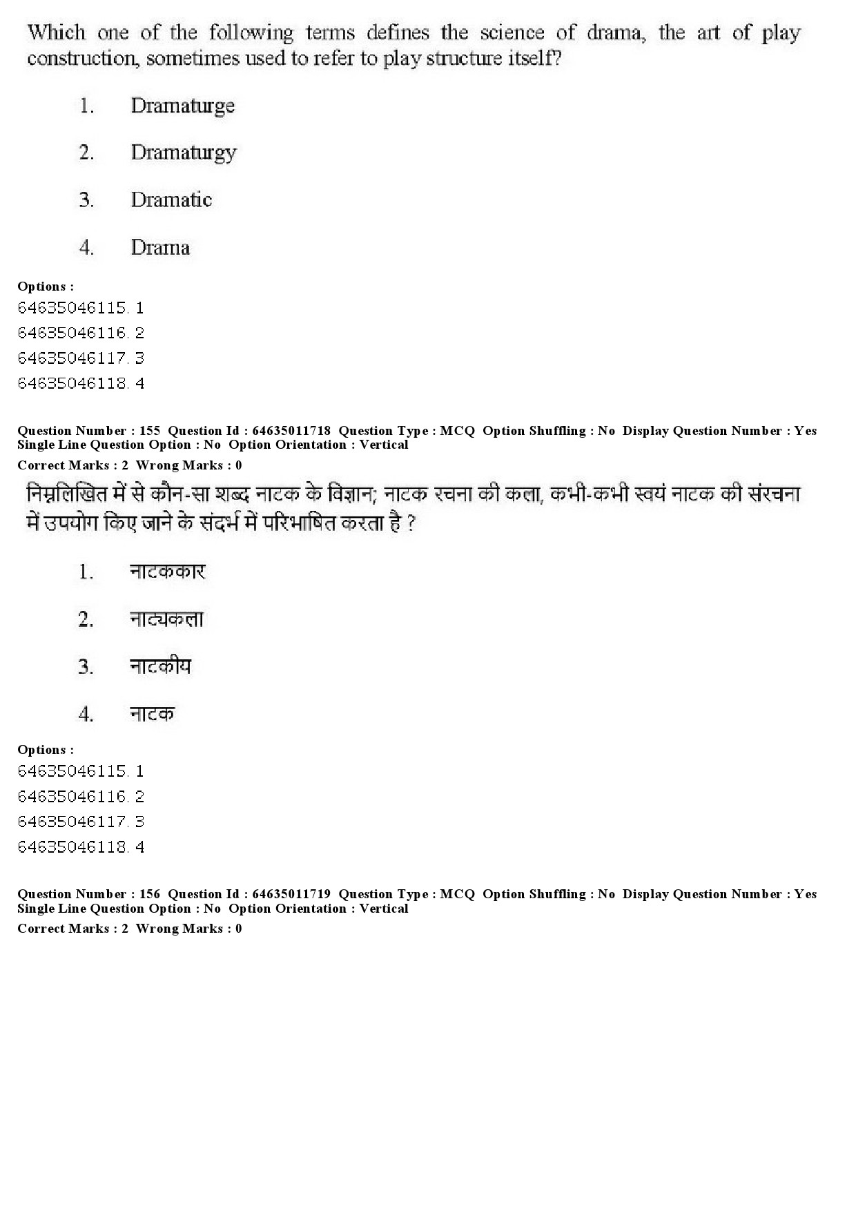 UGC NET Drama Theatre Question Paper June 2019 142