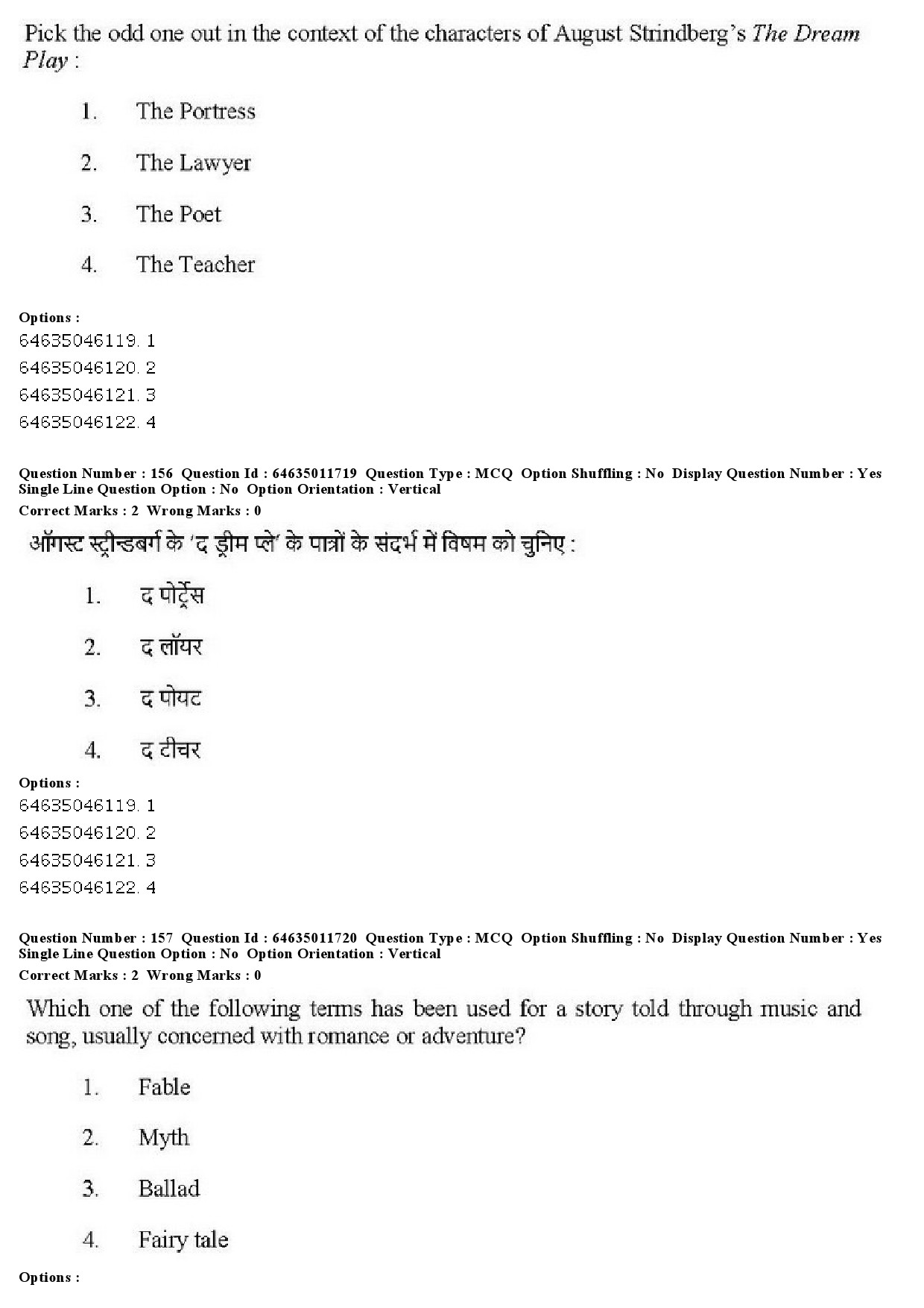 UGC NET Drama Theatre Question Paper June 2019 143