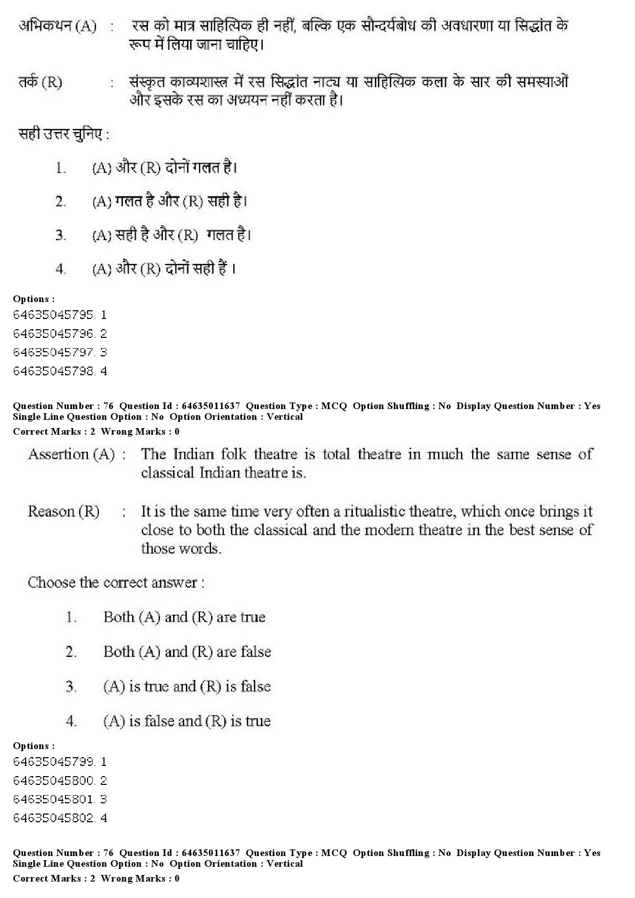 UGC NET Drama Theatre Question Paper June 2019 54