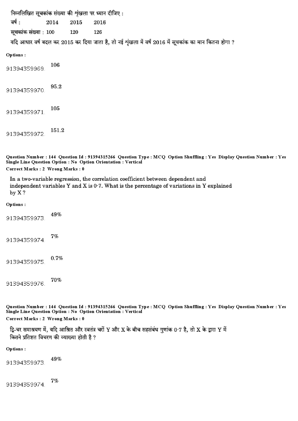 UGC NET Economics Question Paper December 2018 126