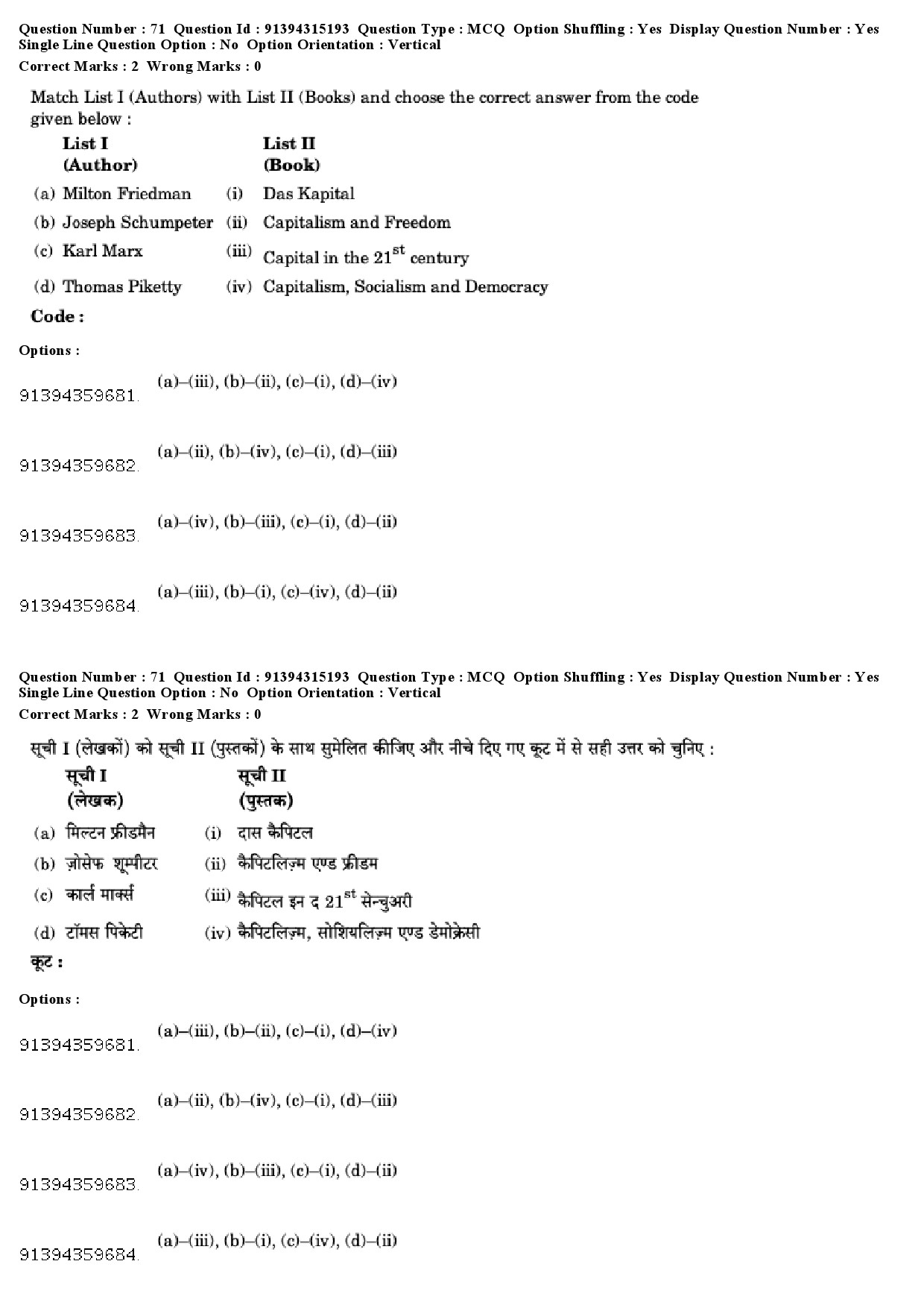 UGC NET Economics Question Paper December 2018 65