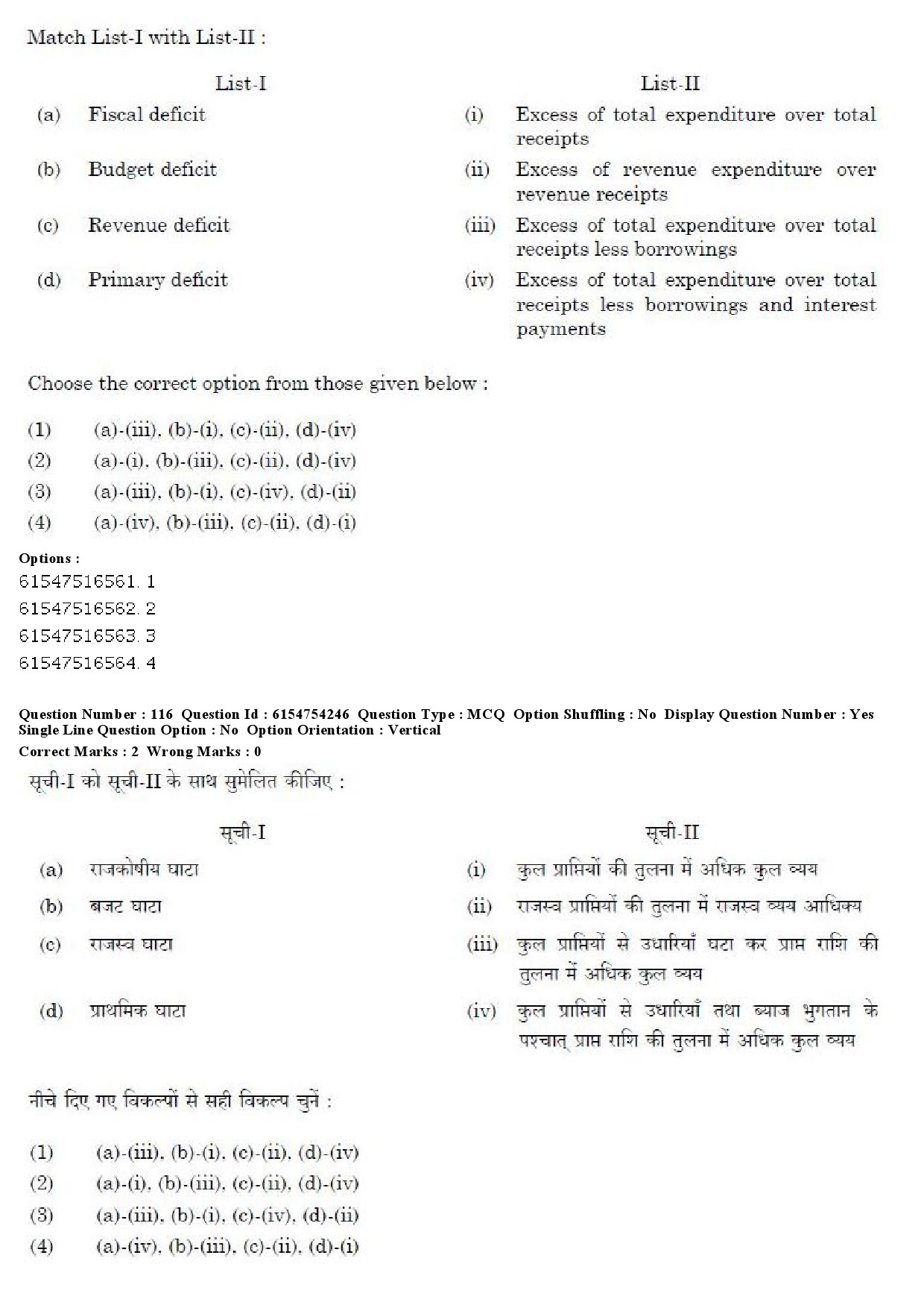 UGC NET Economics Question Paper December 2019 109