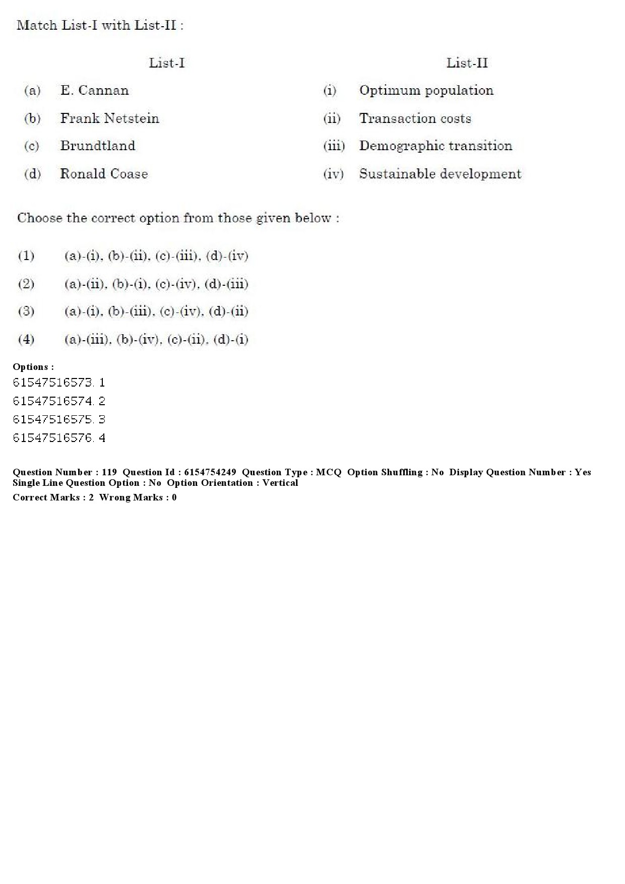 UGC NET Economics Question Paper December 2019 114