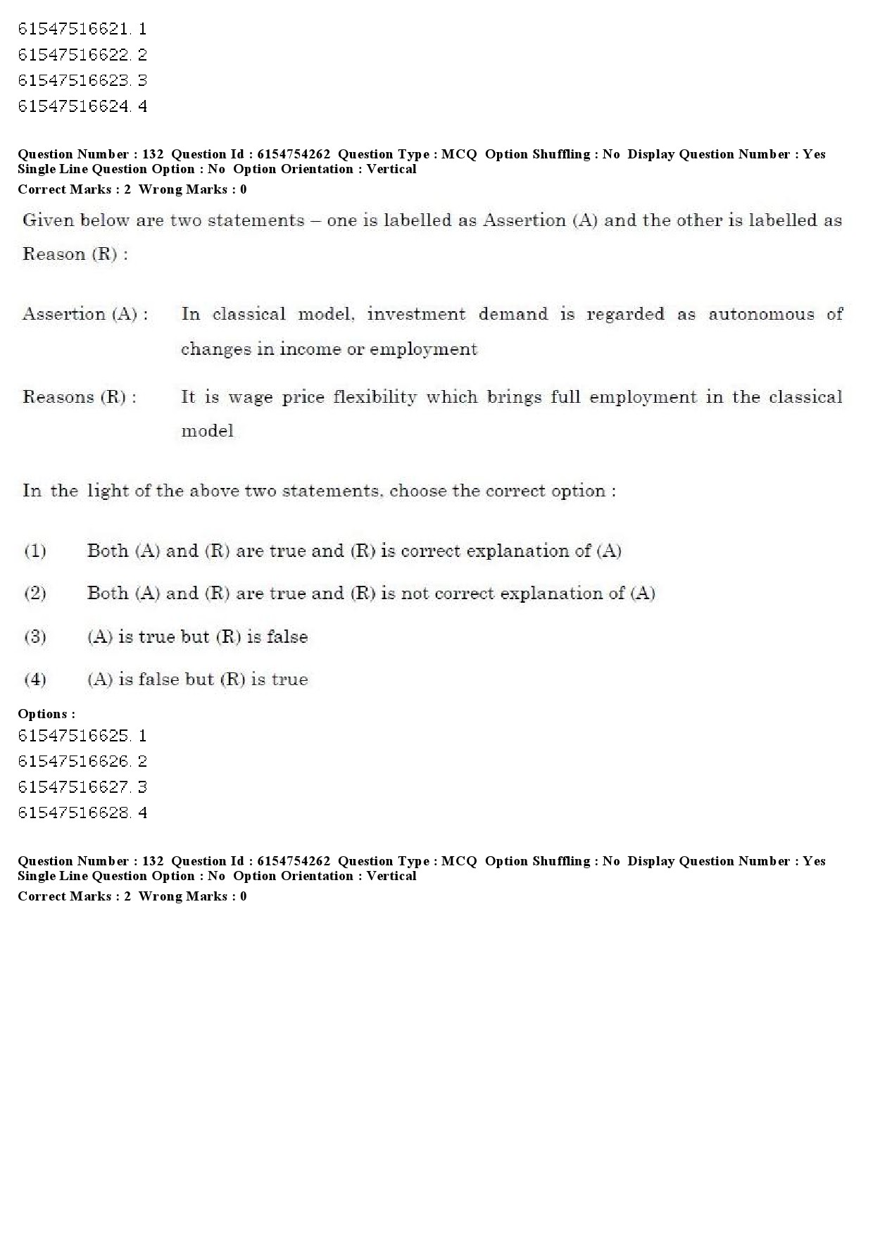 UGC NET Economics Question Paper December 2019 131