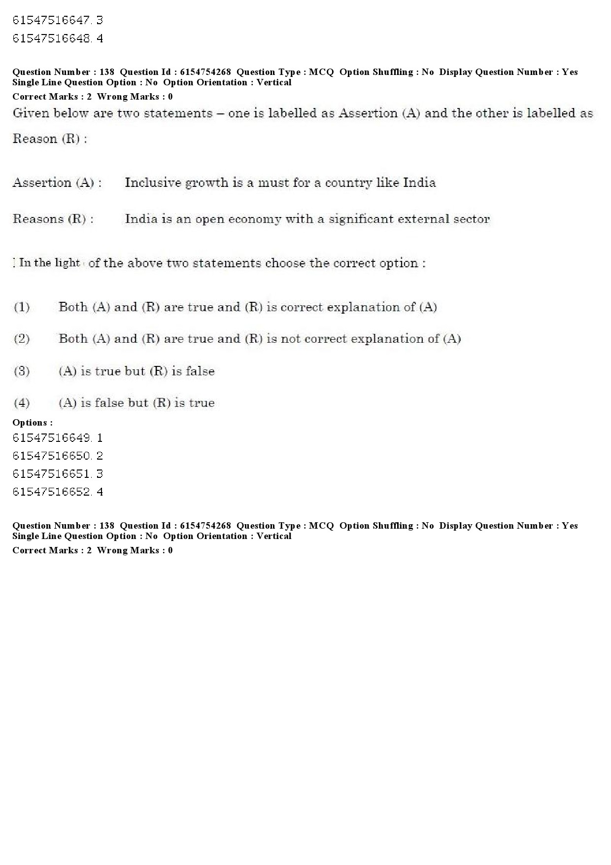 UGC NET Economics Question Paper December 2019 139