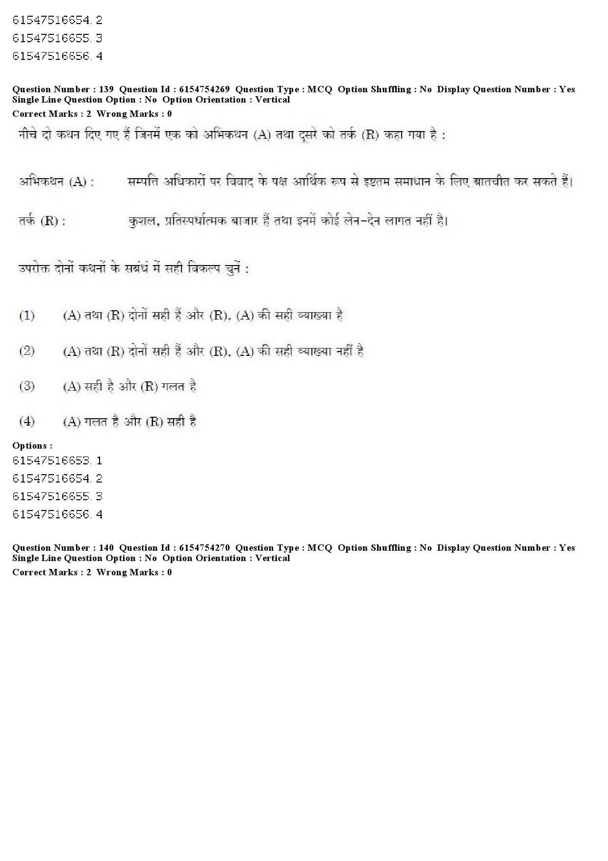 UGC NET Economics Question Paper December 2019 141