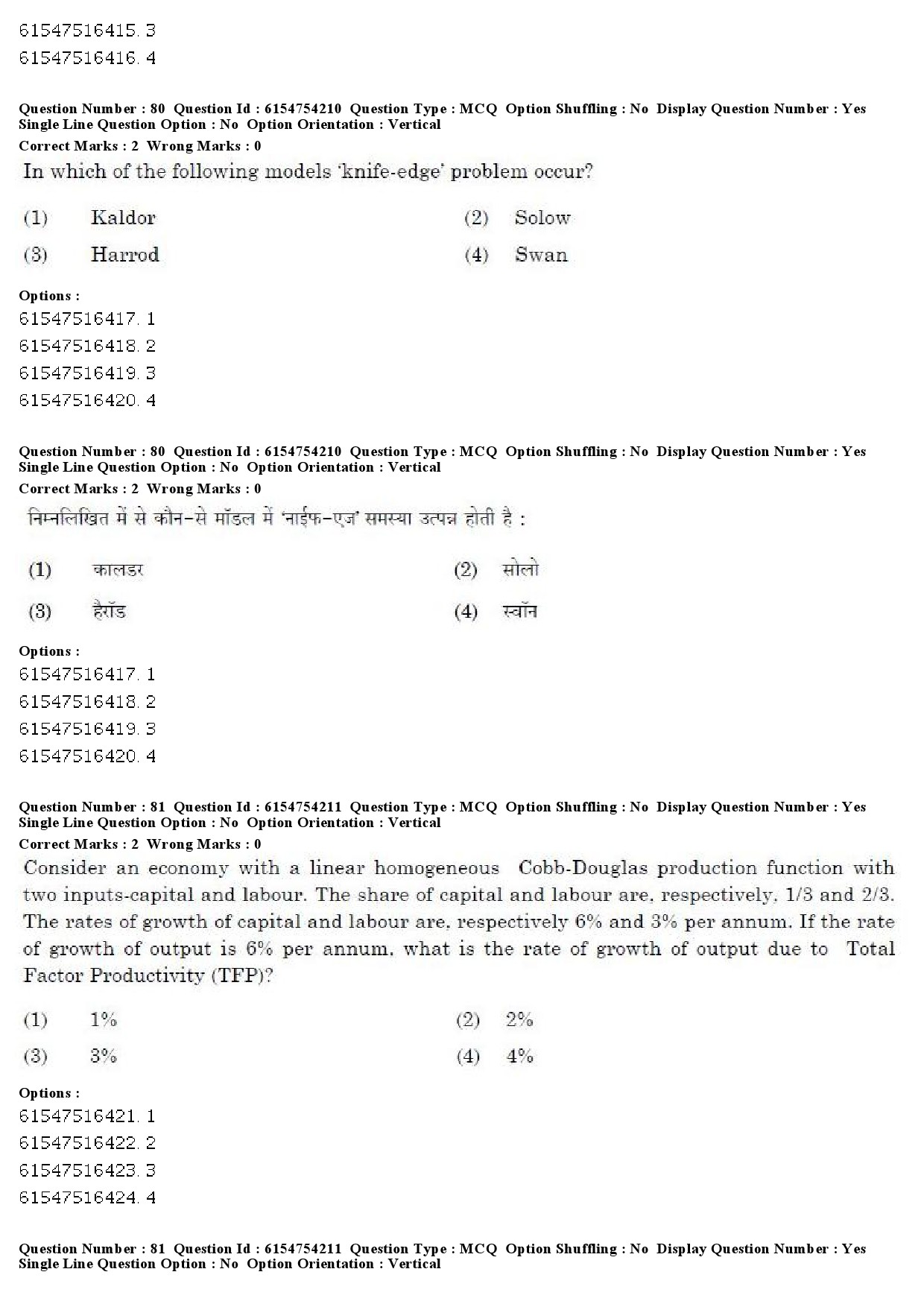 UGC NET Economics Question Paper December 2019 67