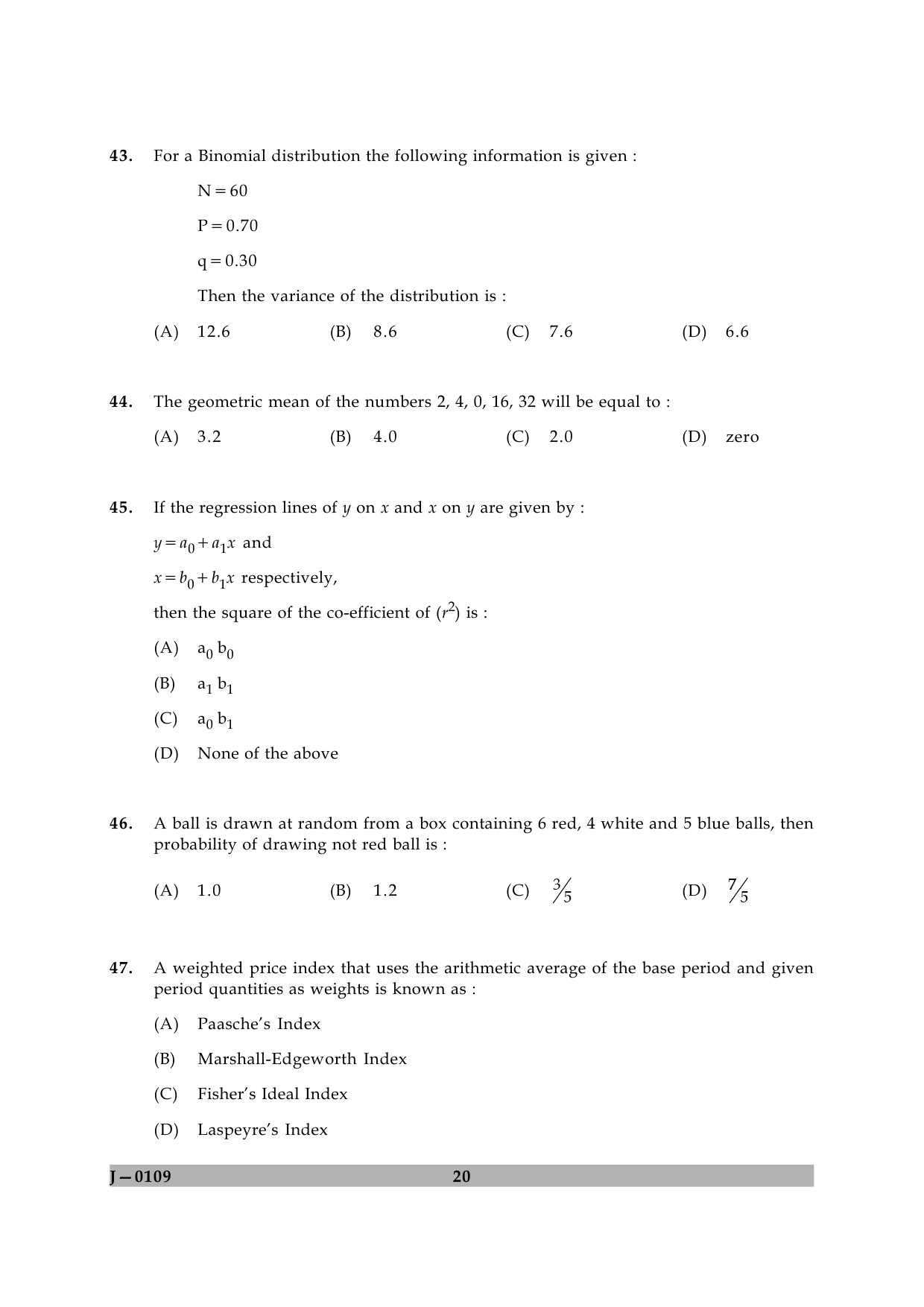 UGC NET Economics Question Paper II June 2009 20