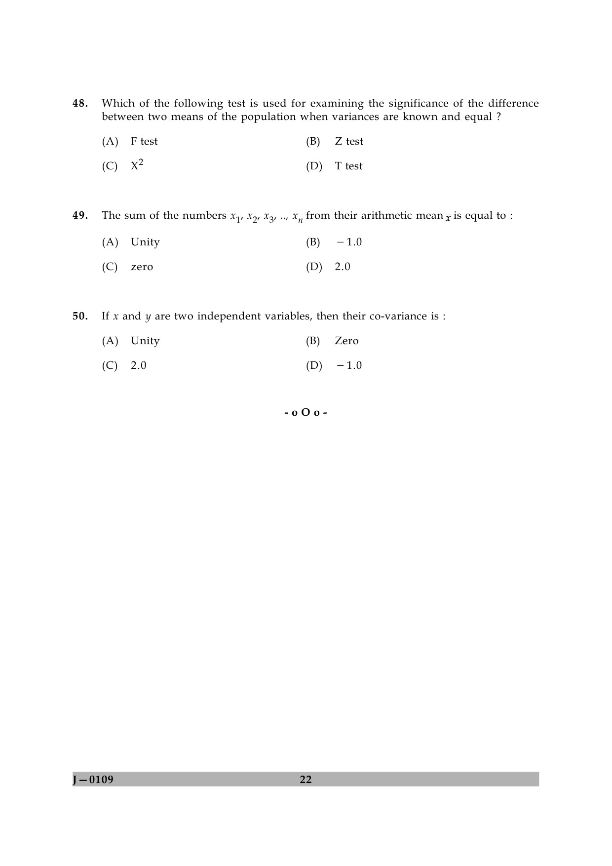 UGC NET Economics Question Paper II June 2009 22