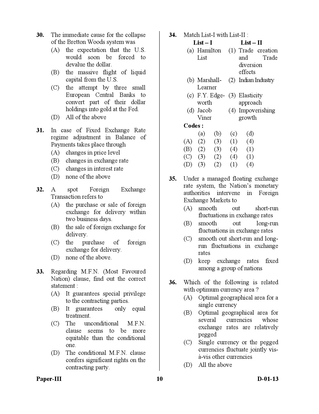 UGC NET Economics Question Paper III December 2013 10