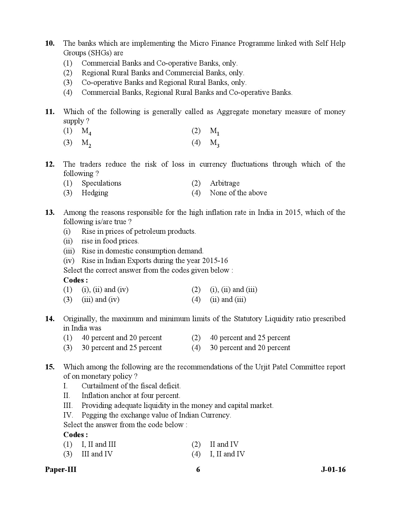 UGC NET Economics Question Paper III July 2016 6