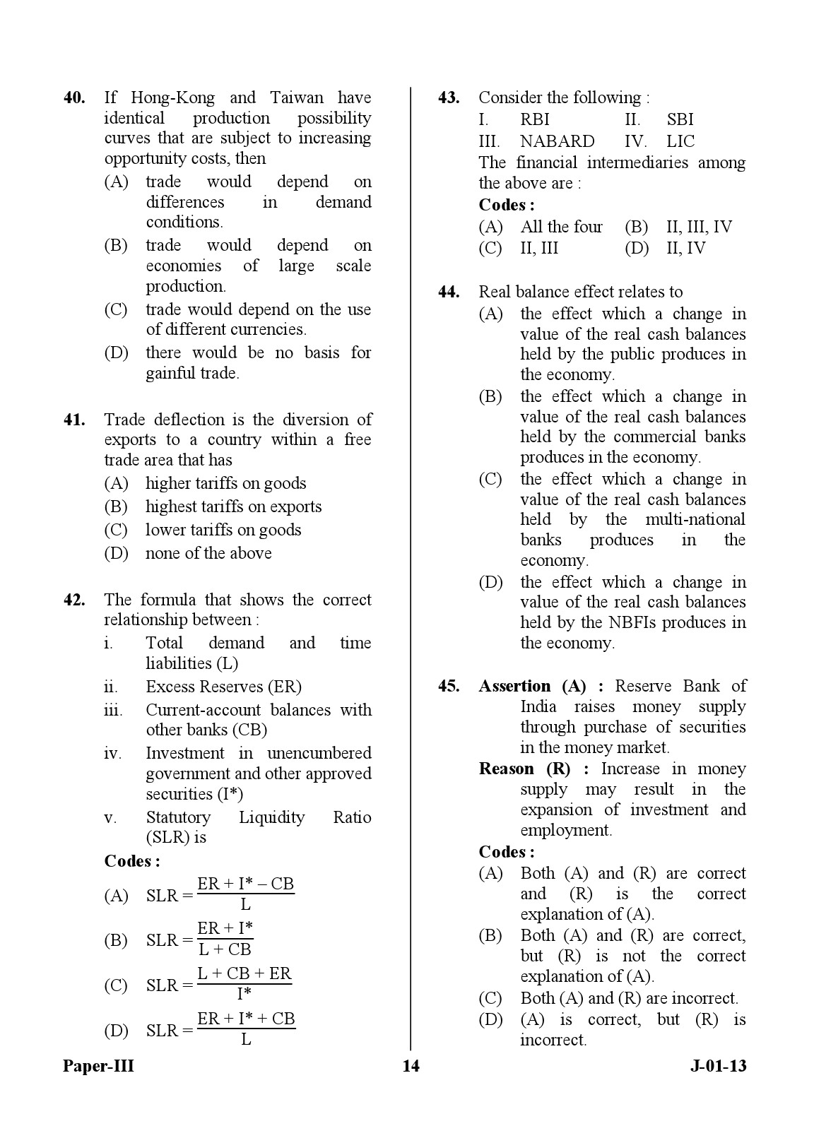 UGC NET Economics Question Paper III June 2013 14